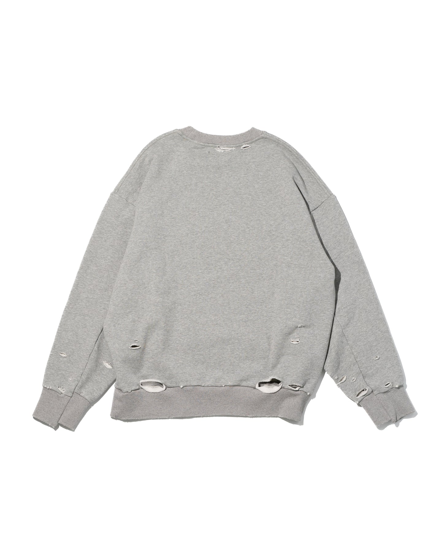 AGING DESTROYED SWEATSHIRT - MELANGE GREY