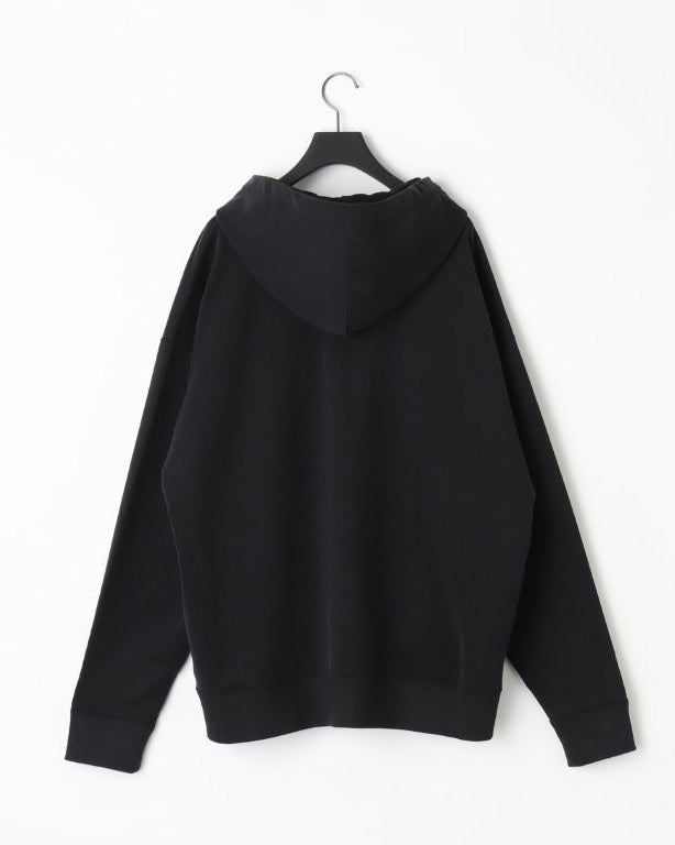 28G CUPRO HALF ZIP HOODIE - BLACK