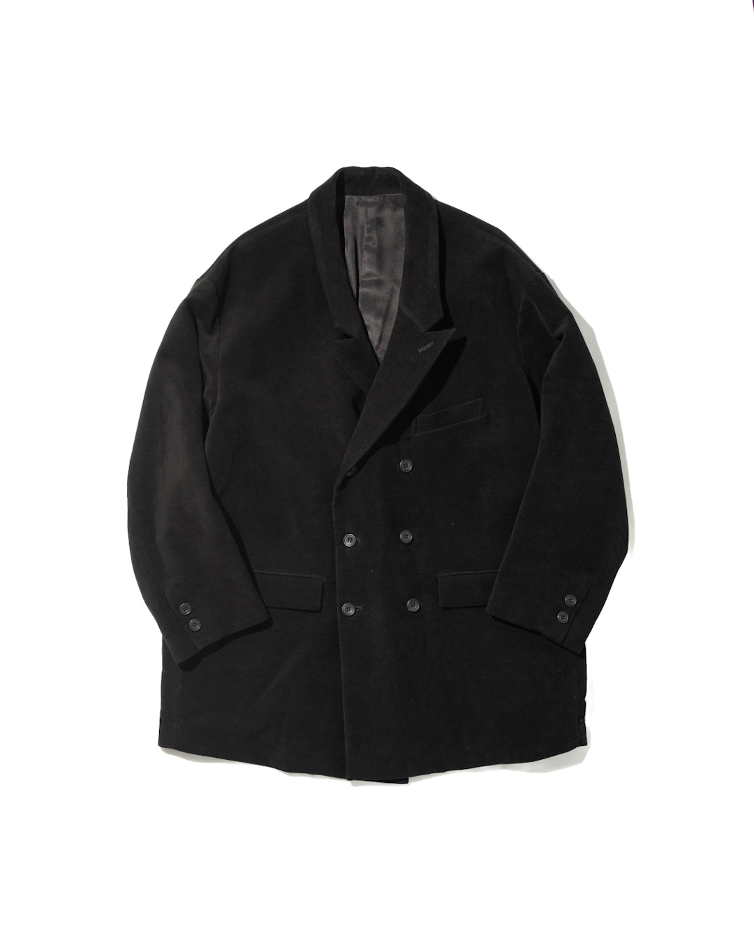 MOLESKIN DOUBLE BREASTED JACKET - BLACK