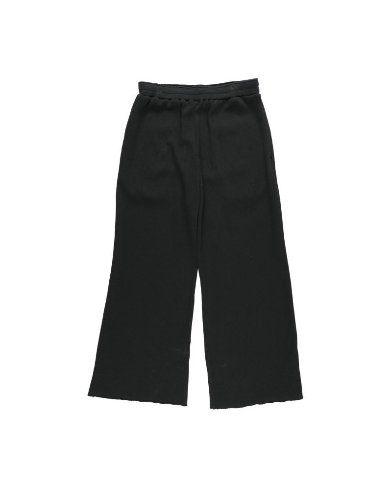 18G GARMENT DYE WAFFLE PANTS - BLACK