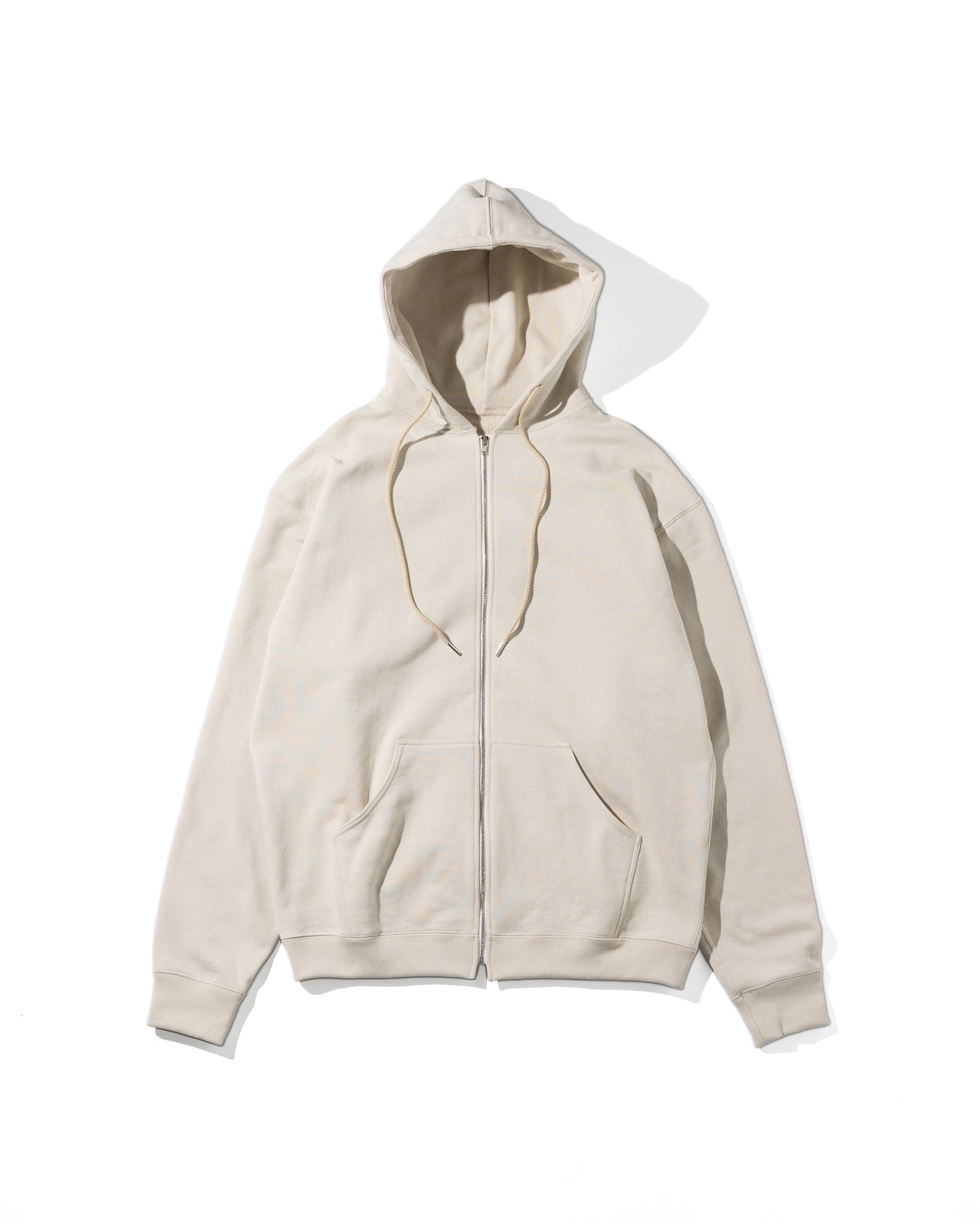 COTTON ZIP UP HOODIE - IVORY