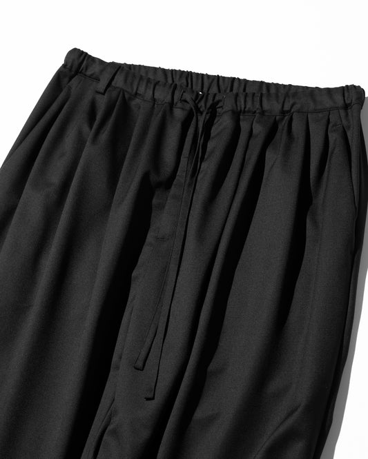 PURE WOOL RELAX TROUSERS - BLACK