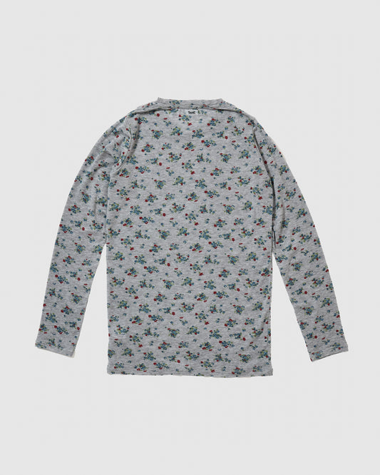 FEEL GOOD LONGSLEEVE (FLOWER) - GREY