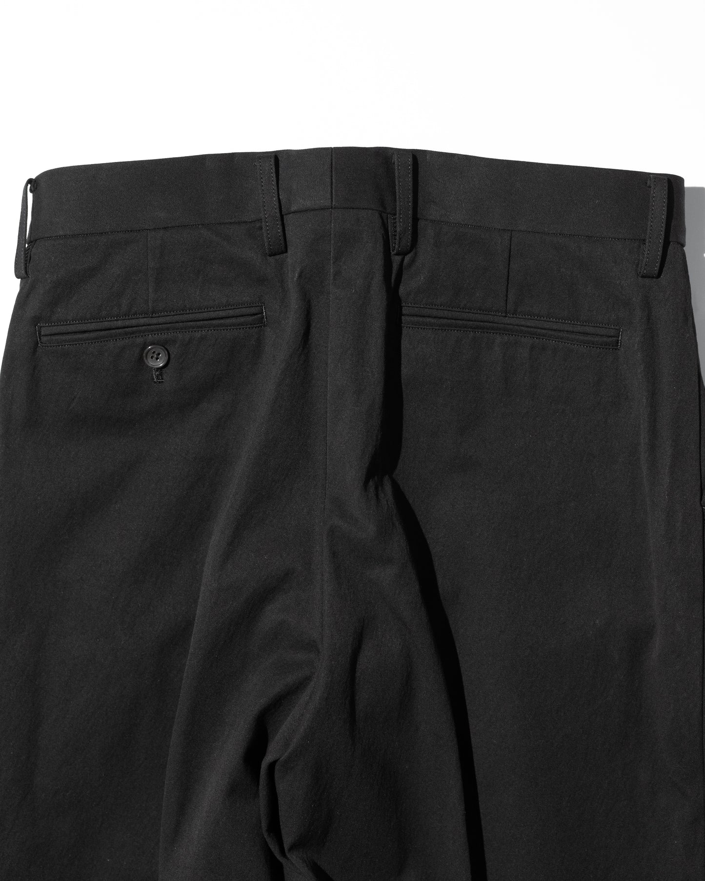 COTTON GABARDINE CHINO TROUSERS - BLACK