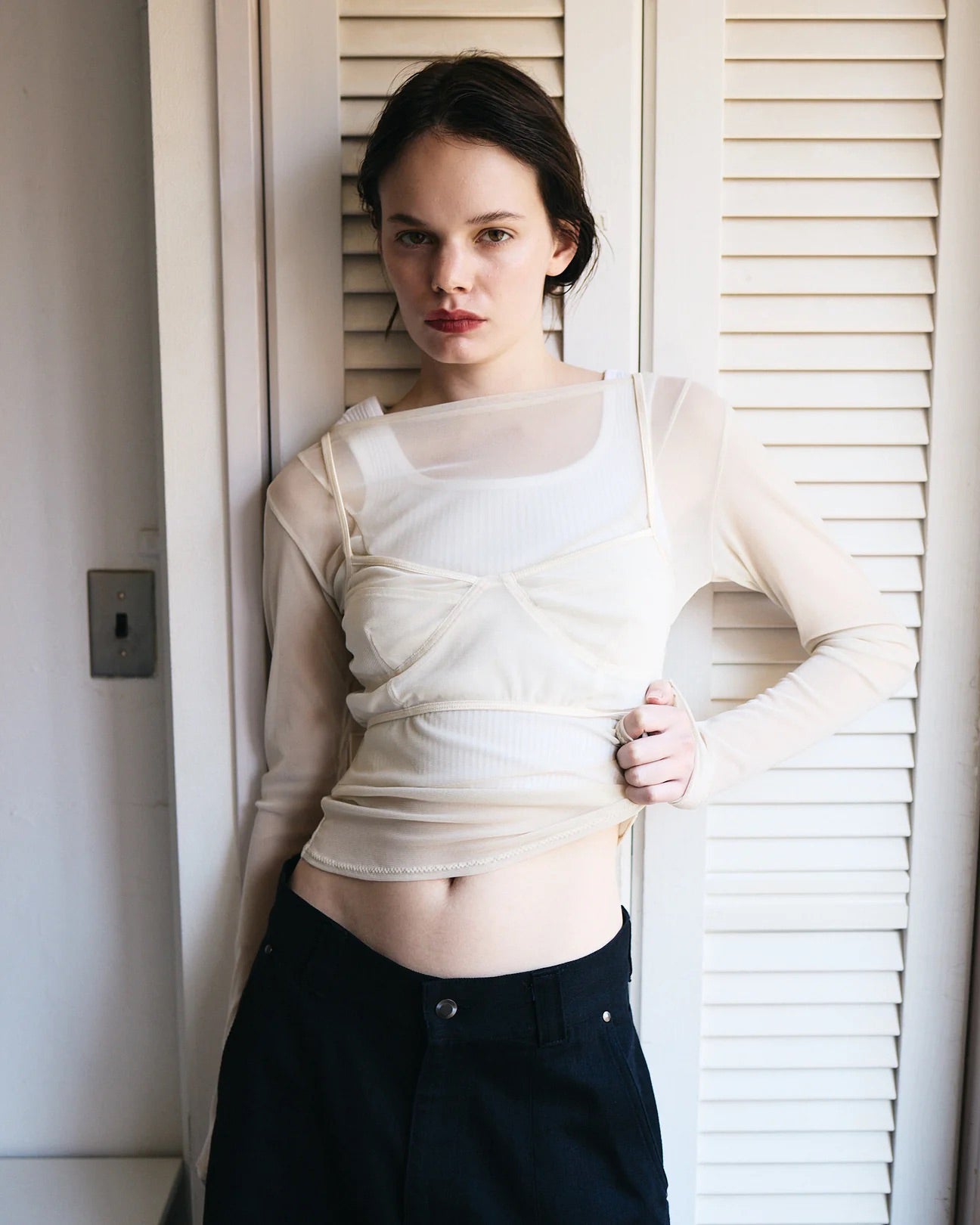 POWER NET TULLE BRA - IVORY