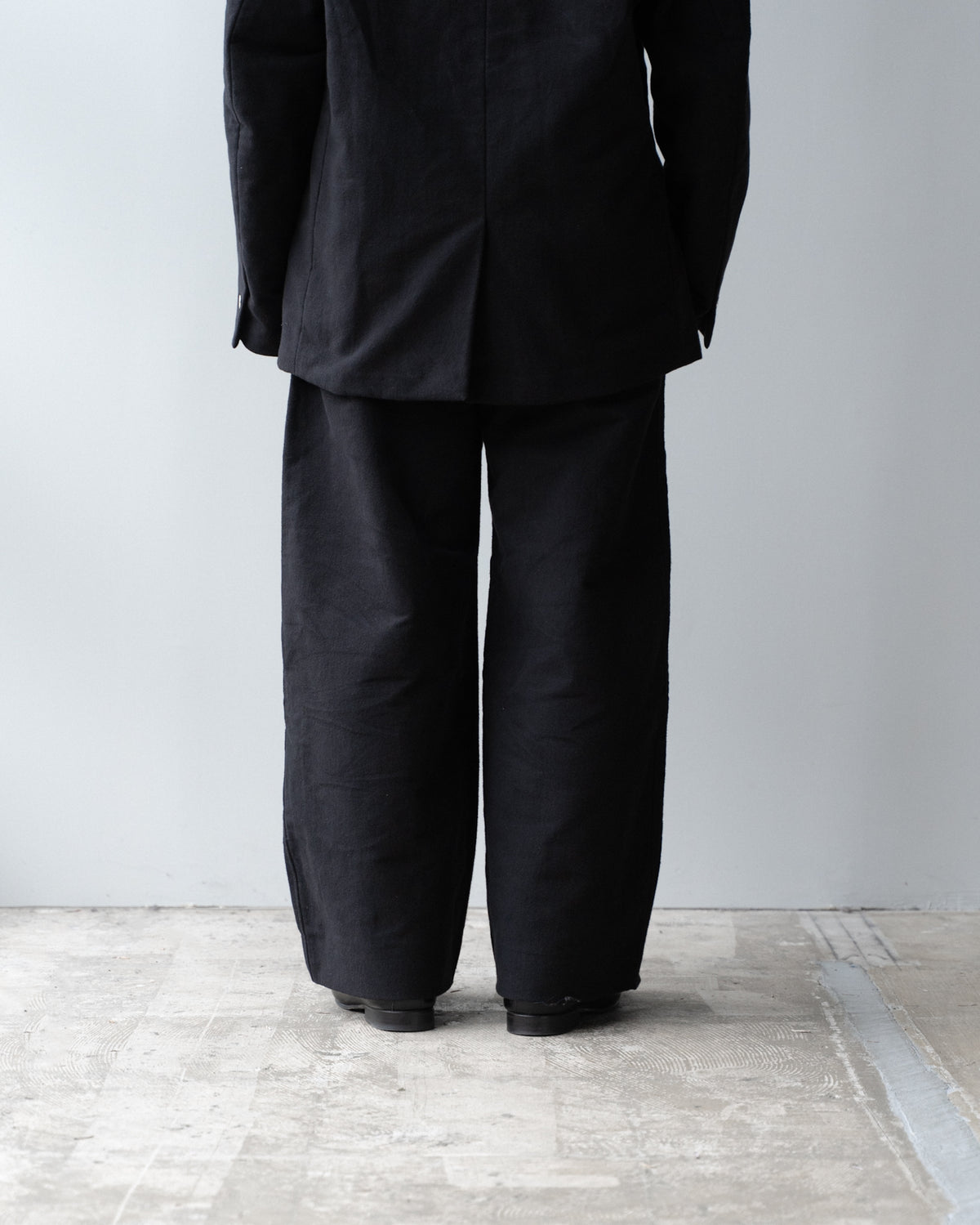 MOLESKIN WIDE PANTS - BLACK