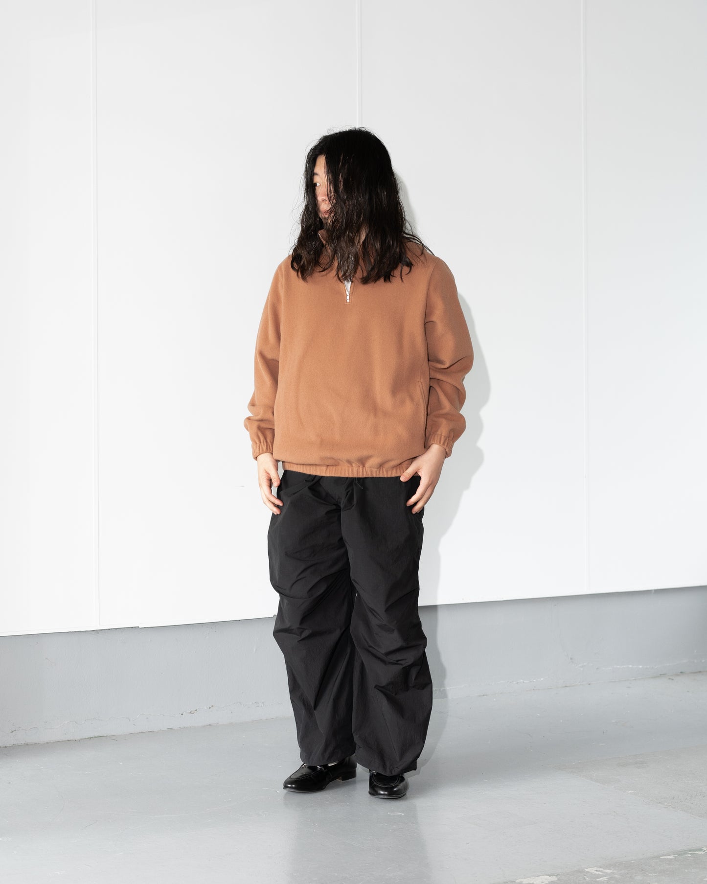BRUSHED WOOL PULLOVER - ORANGE
