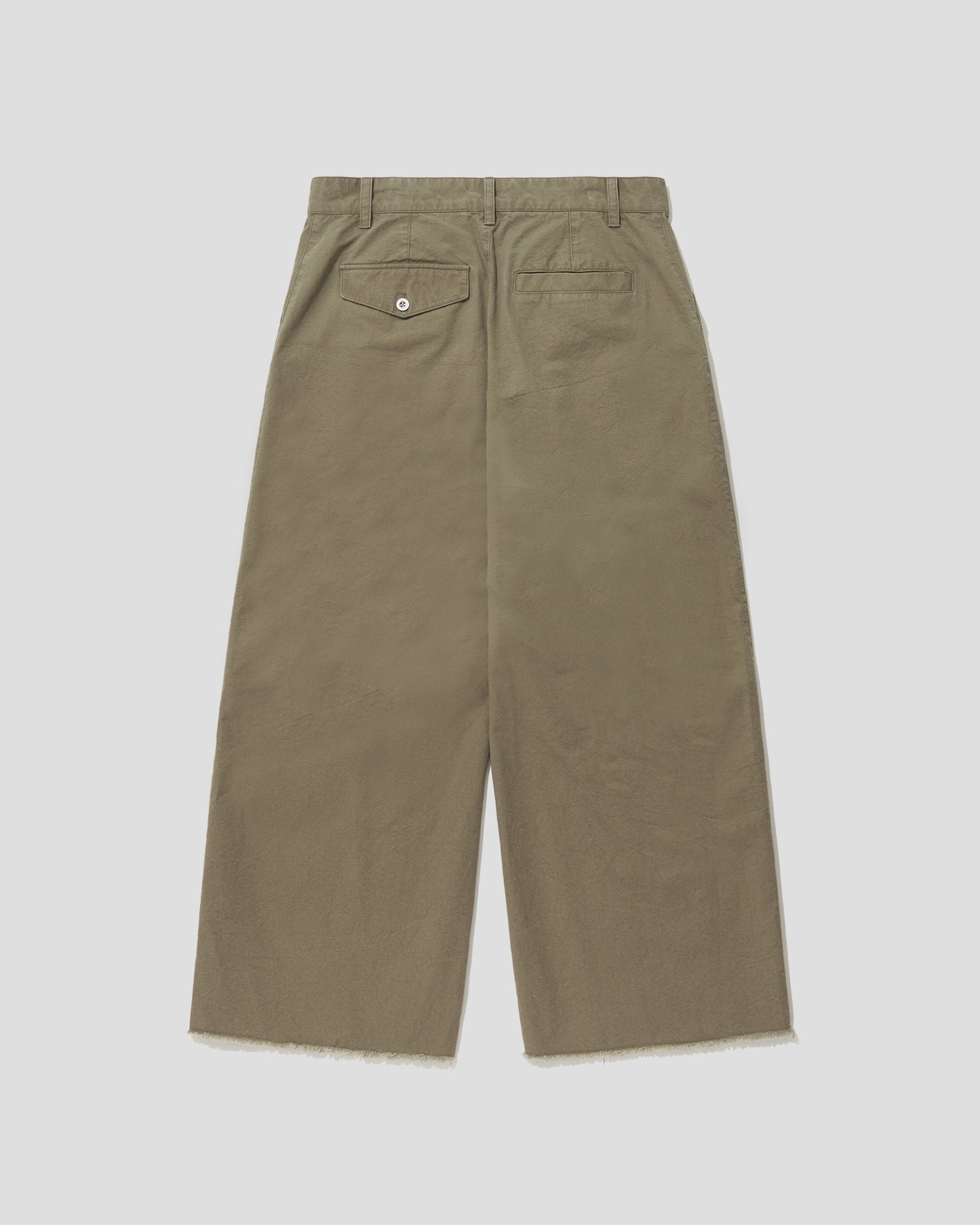 COTTON CATION TWIST WIDE PANTS - SMOKY BEIGE