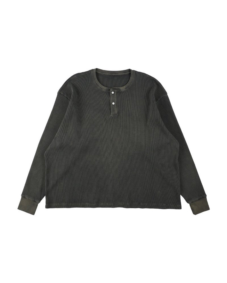 18G GARMENT DYE WAFFLE - CHARCOAL