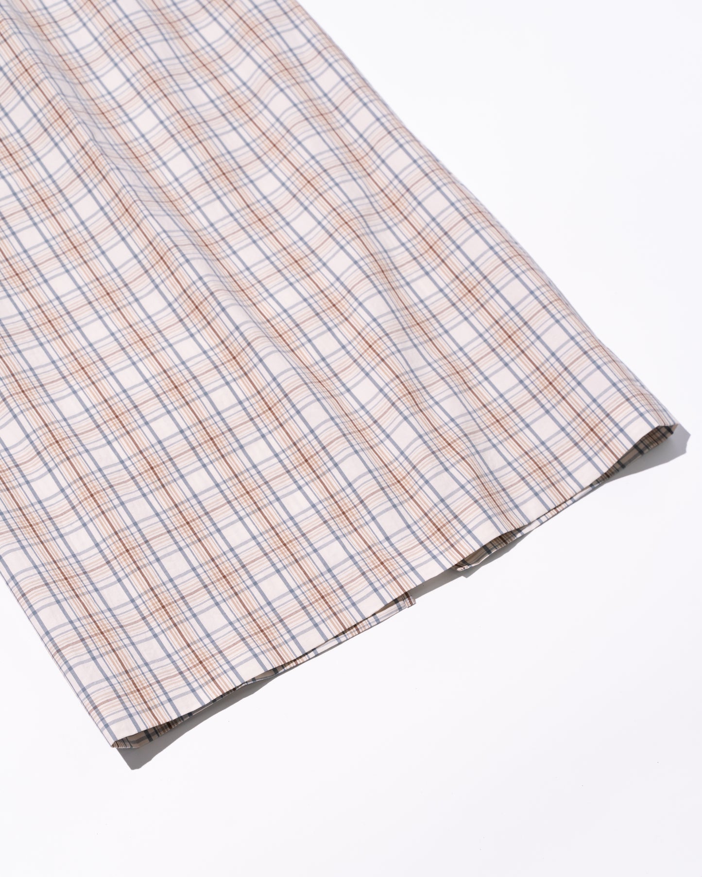 COTTON CHECK SKIRT - BEIGE CHECK