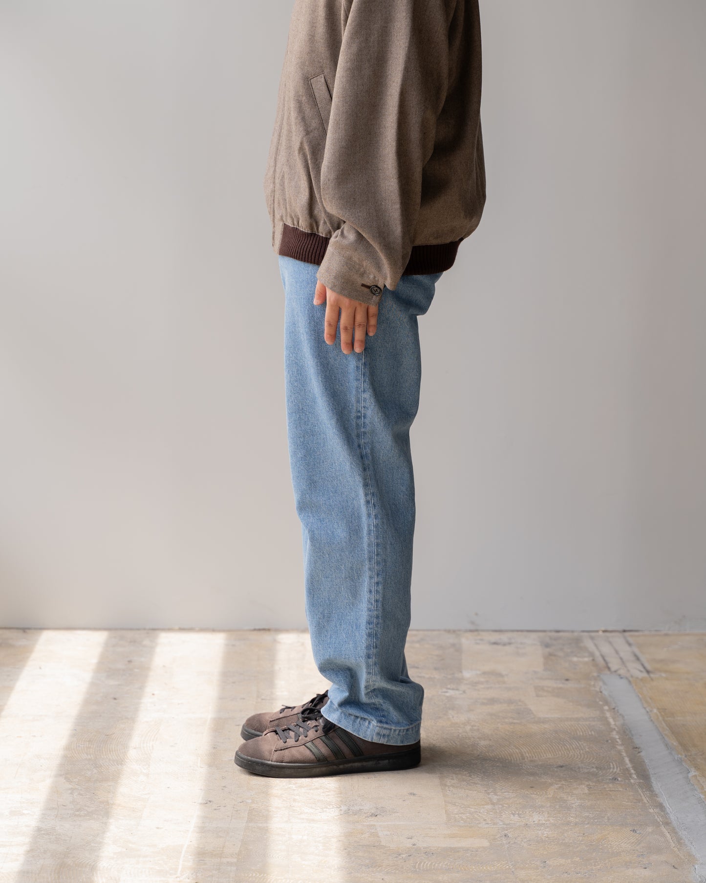 WASH DENIM SLACKS - BLUE
