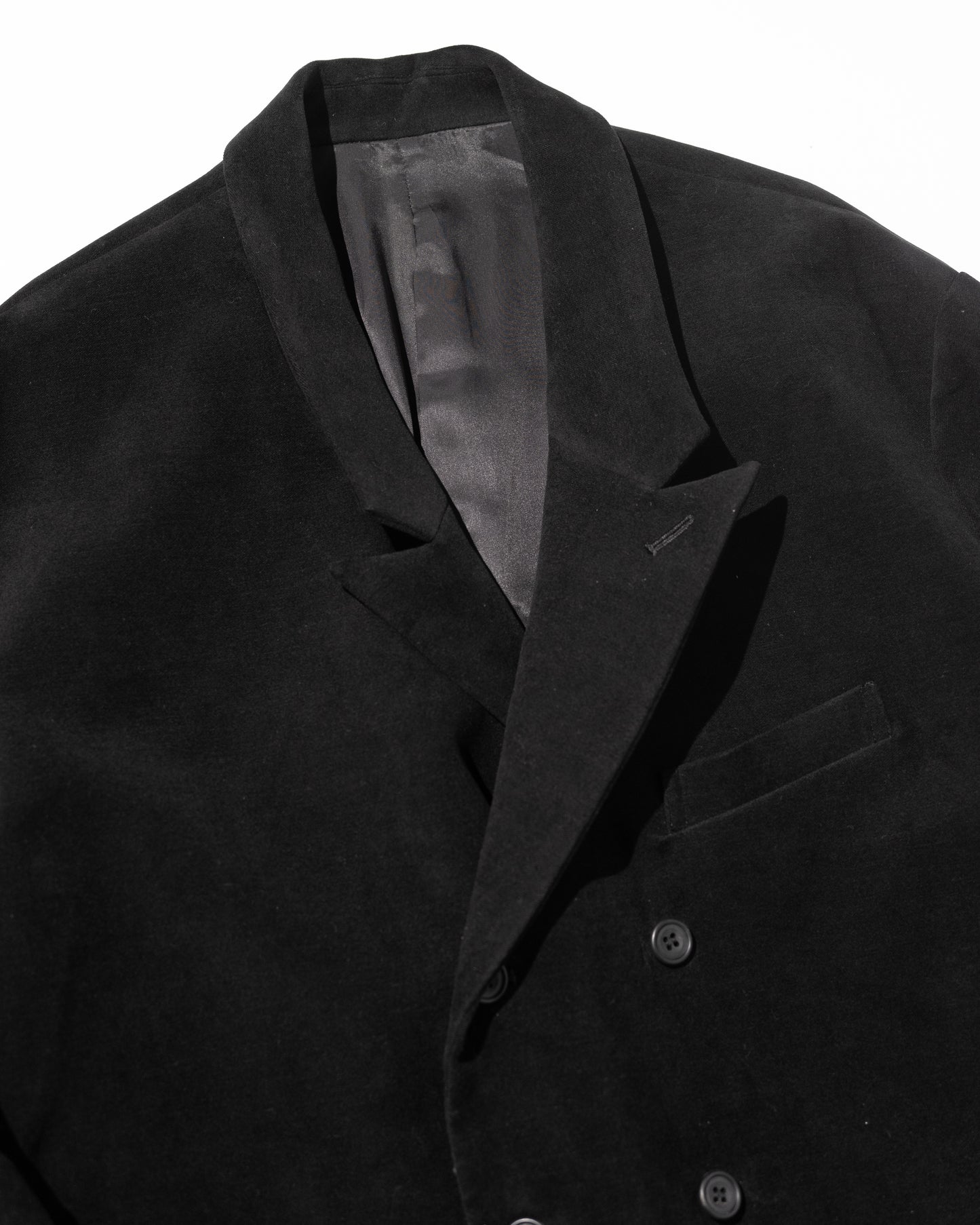 MOLESKIN DOUBLE BREASTED JACKET - BLACK
