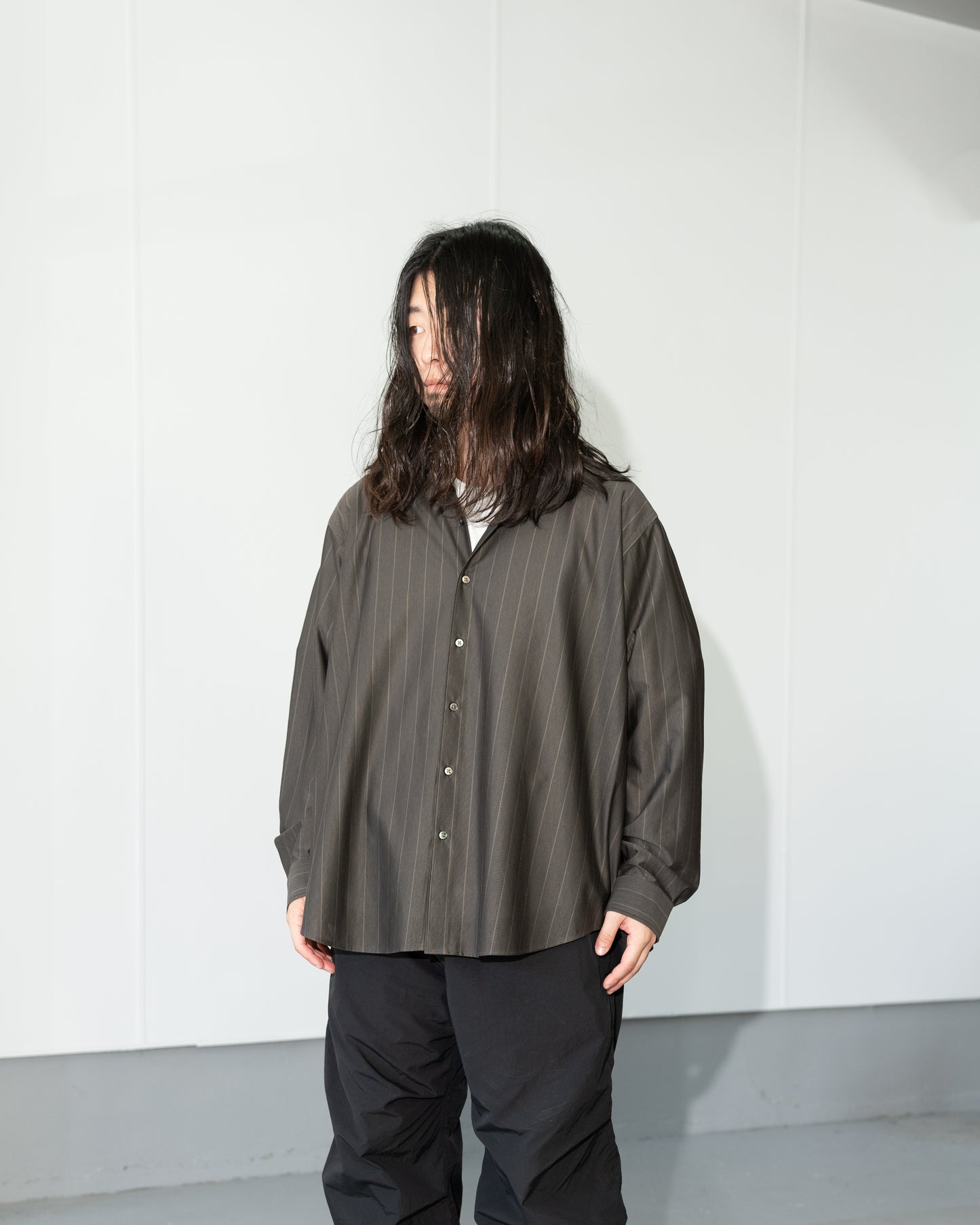 46G ATMOSPHERE STRIPE SHIRT - GREY