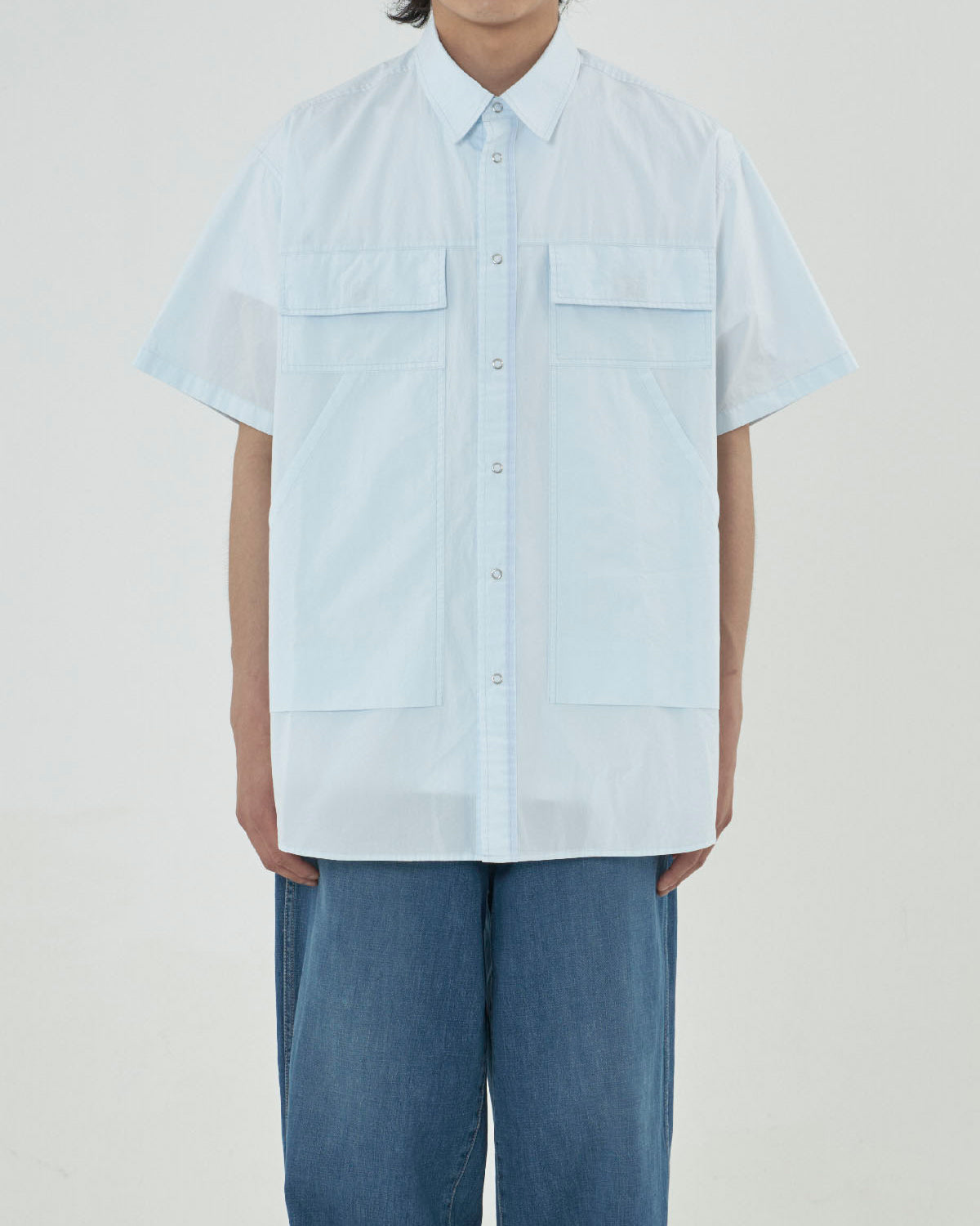 PIONEER S/S MULTI POCKETS SHIRT - SKY BLUE