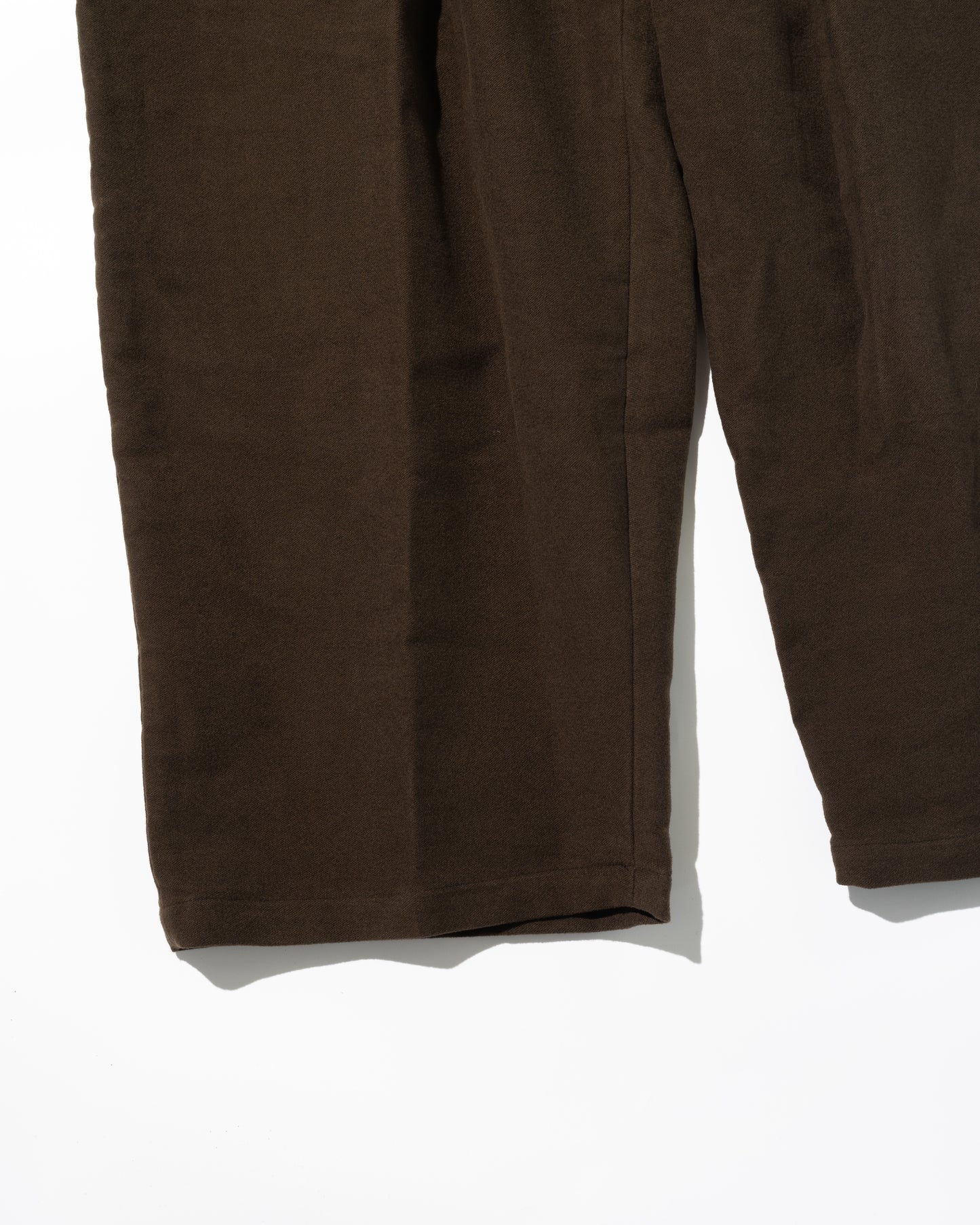 MOLESKIN PLEATED TROUSERS - BROWN