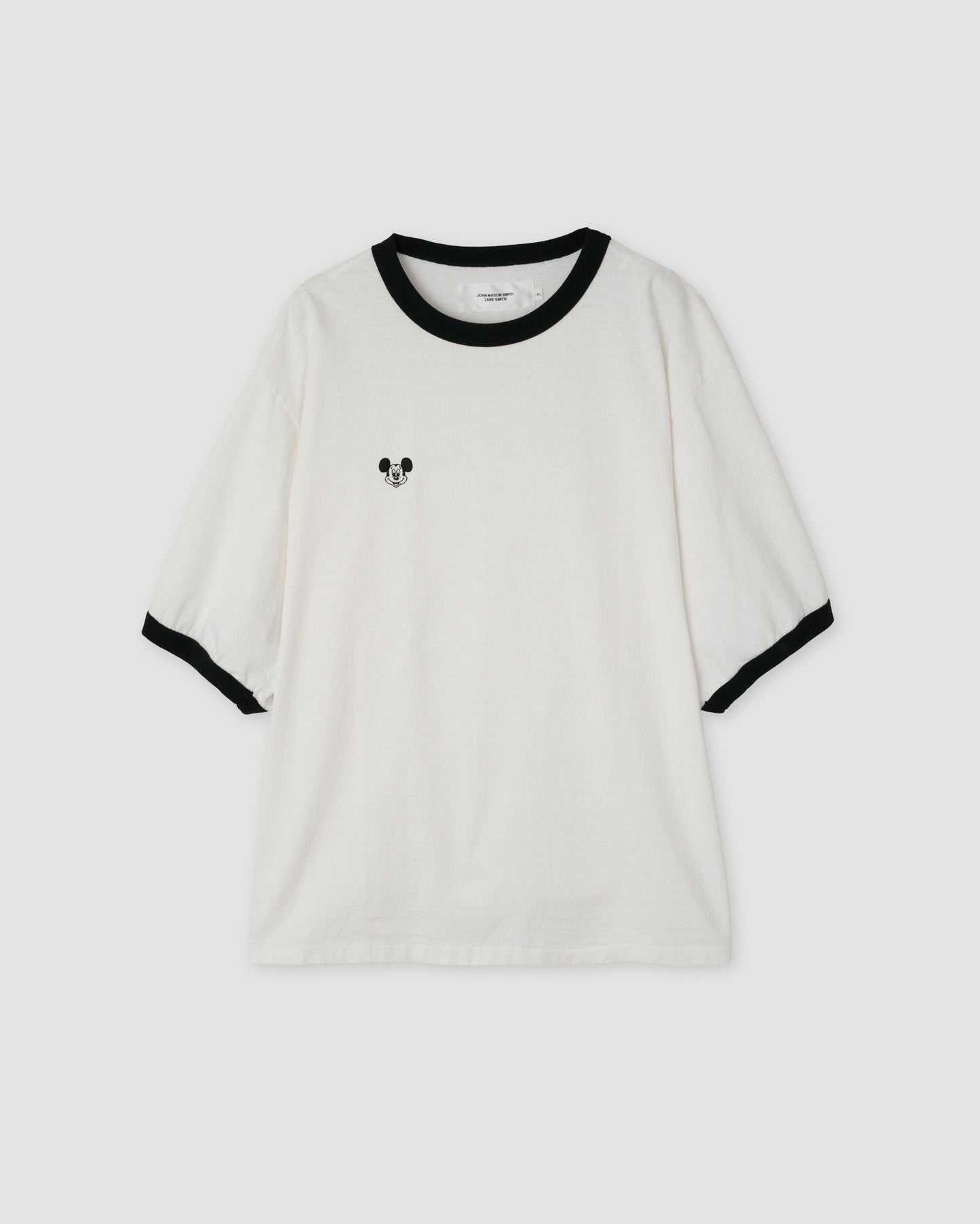 MICKEY FACE RINGER T-SHIRT - WHITE BLACK RINGER