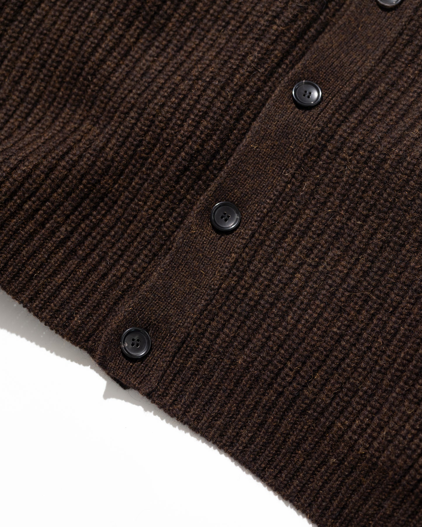 BABY ALPACA KNIT JACKET - BROWN