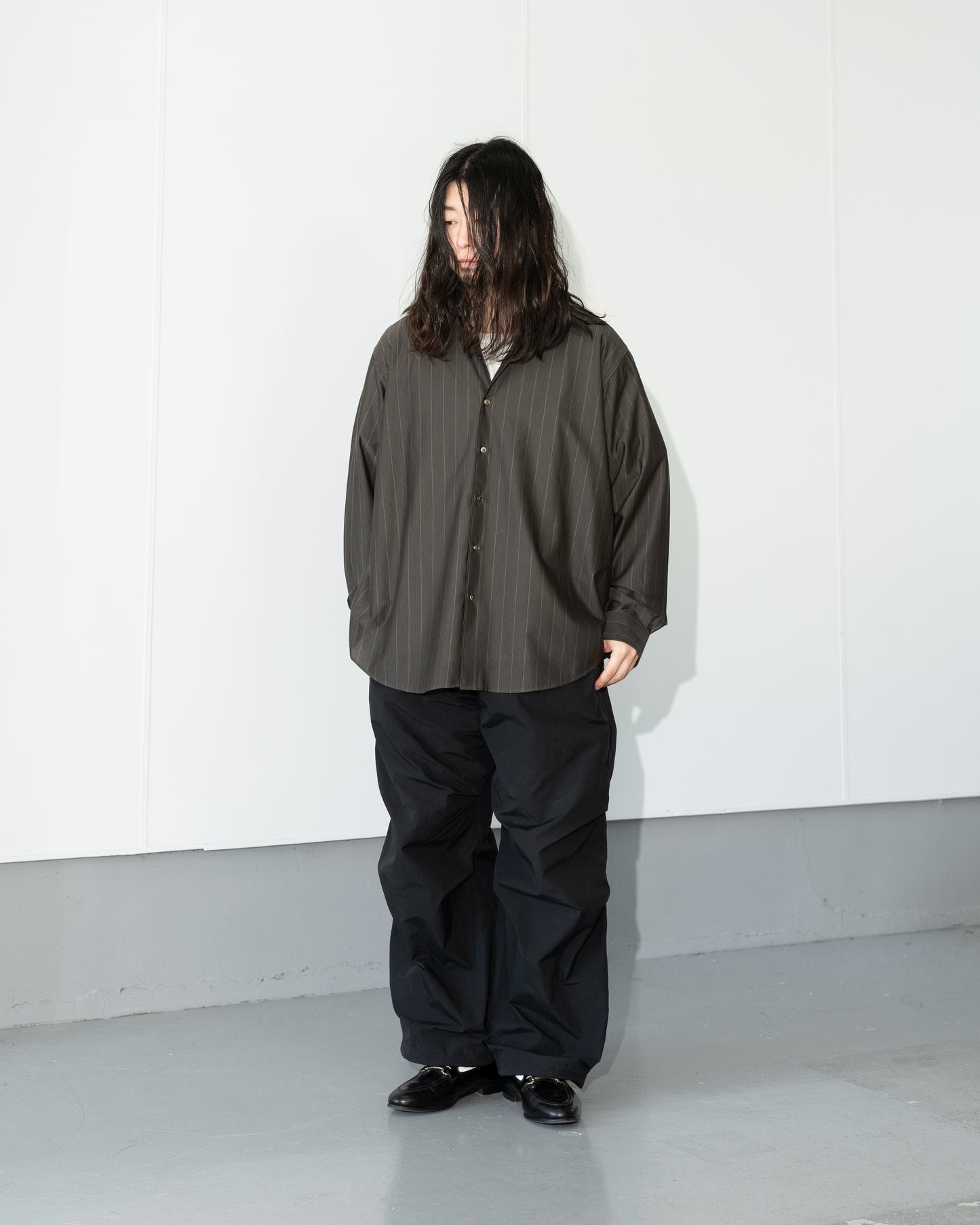 46G ATMOSPHERE STRIPE SHIRT - GREY