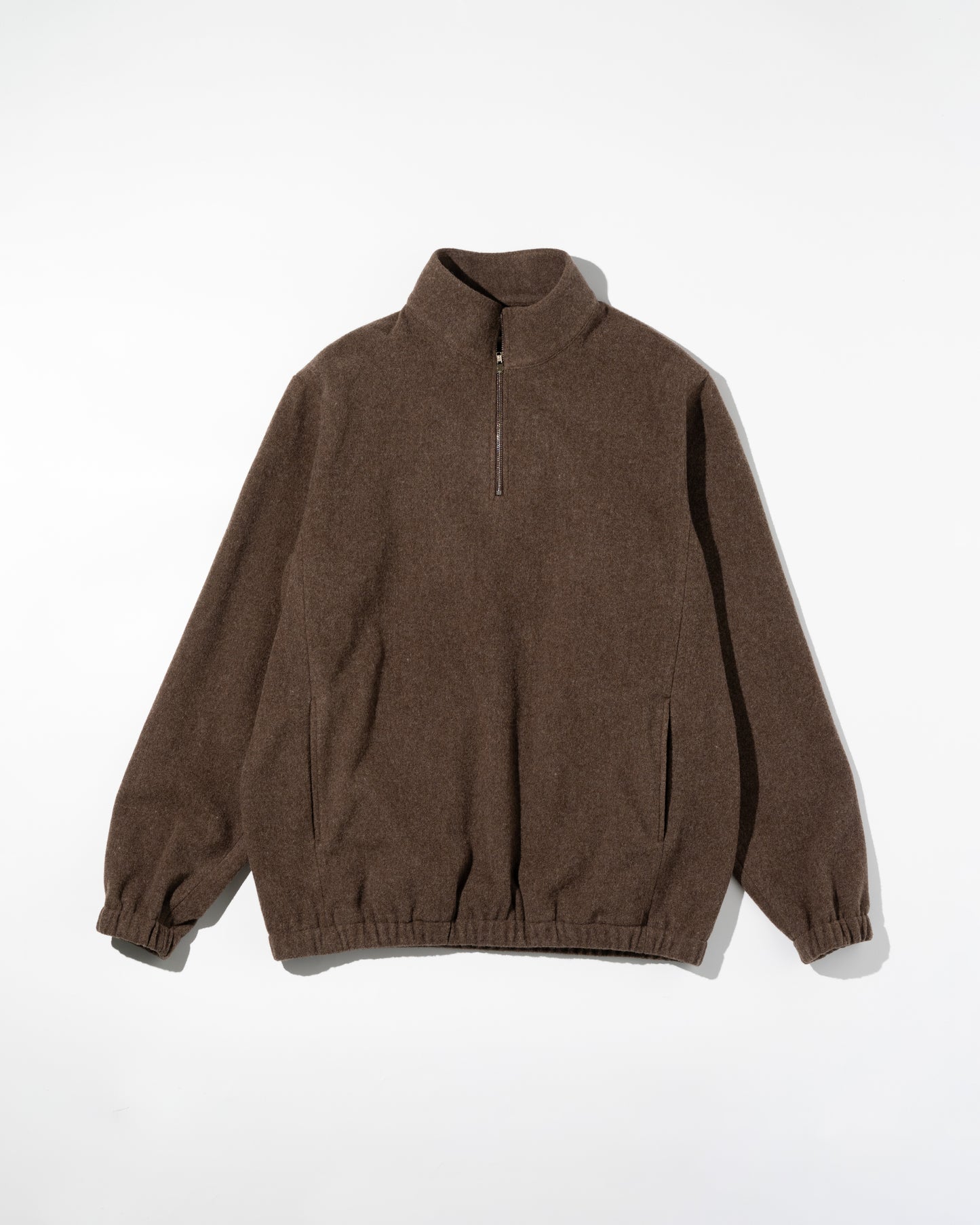 BRUSHED WOOL PULLOVER - BROWN