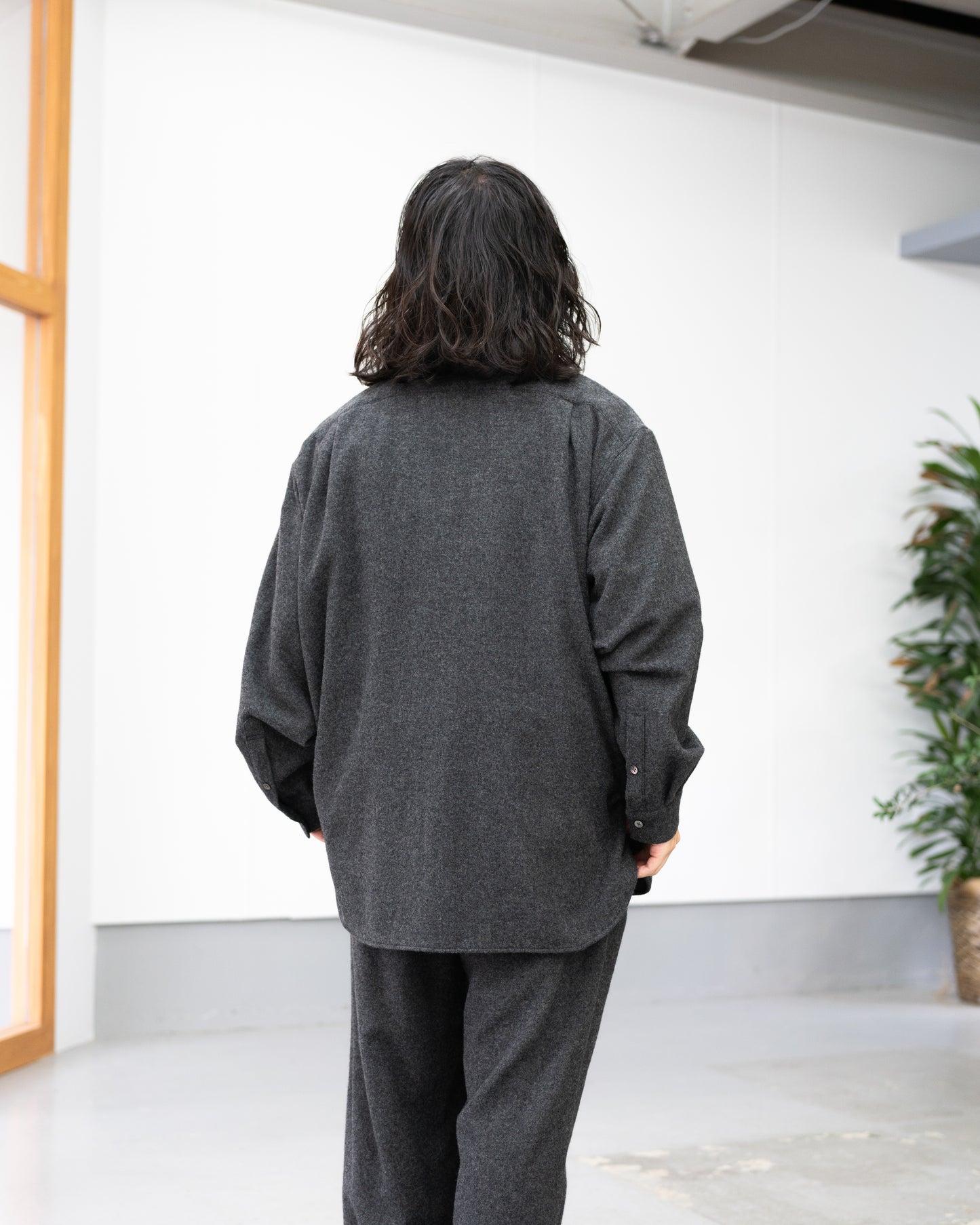 CASHMERE SHIRT JACKET - CHARCOAL GRAY