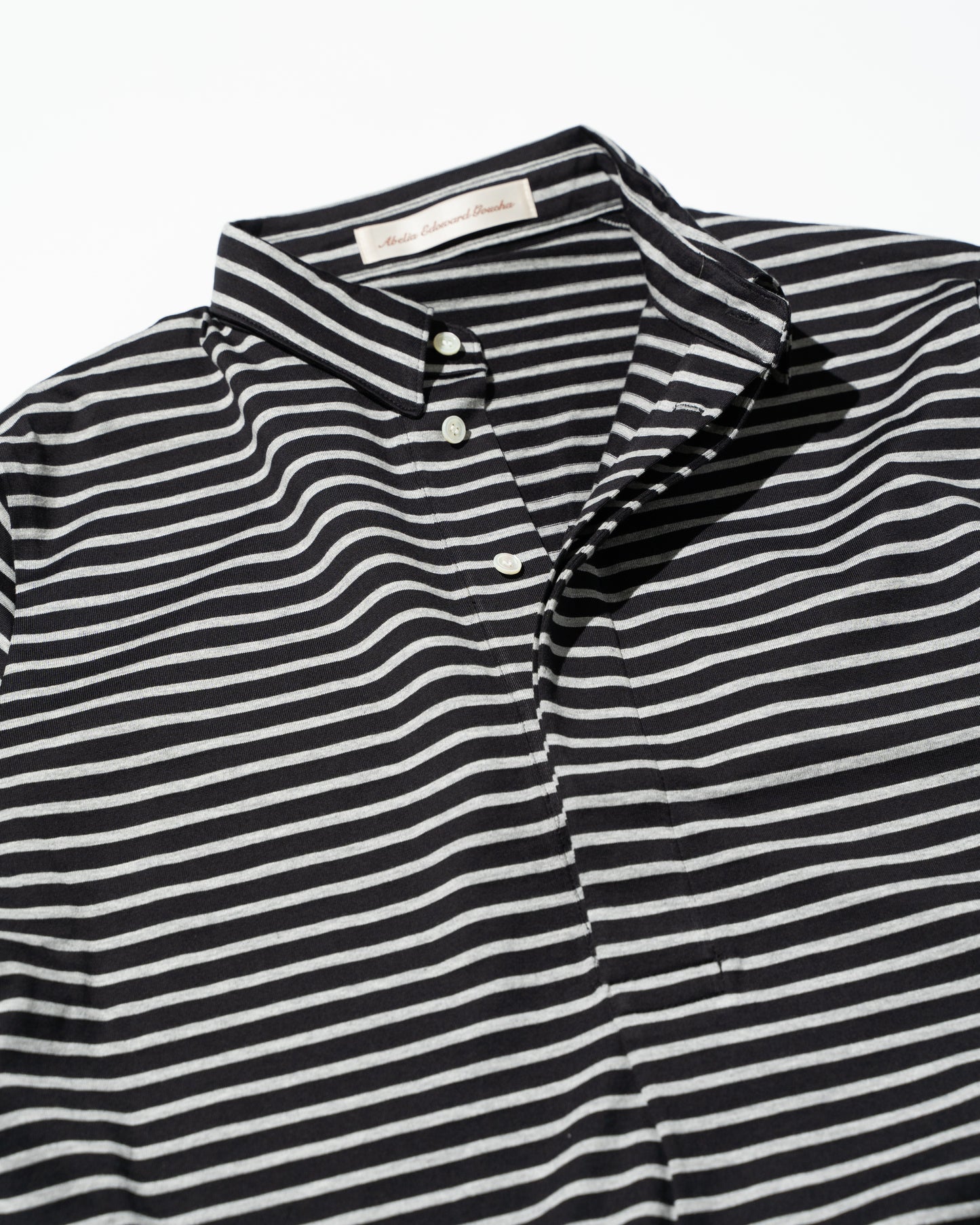 LS POLO BORDER - BLACK