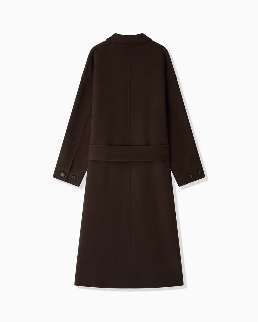 WOOL RIVER COAT - BROWN