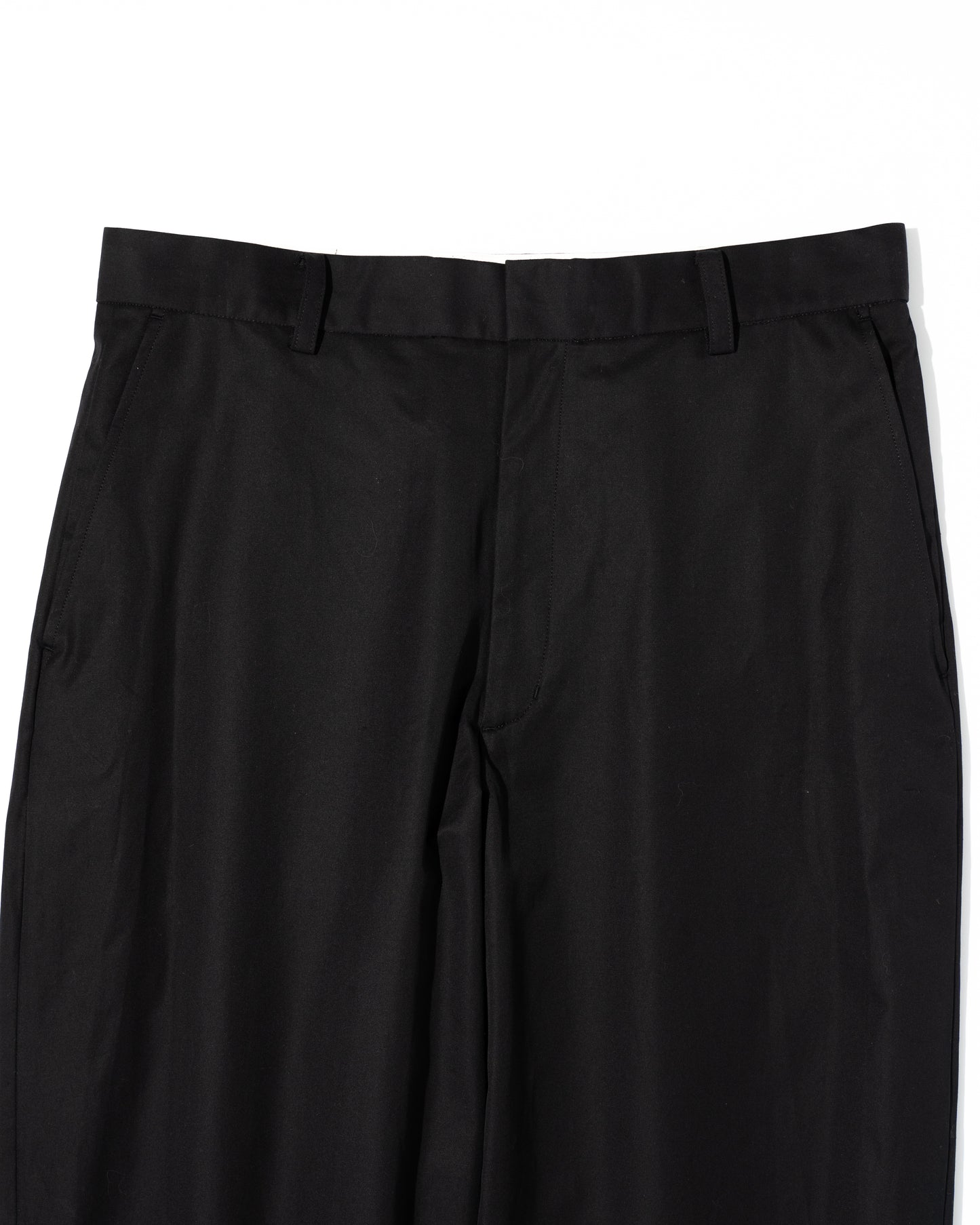 SUPERIOR GABARDINE PLAIN FRONT SLACKS - BLACK
