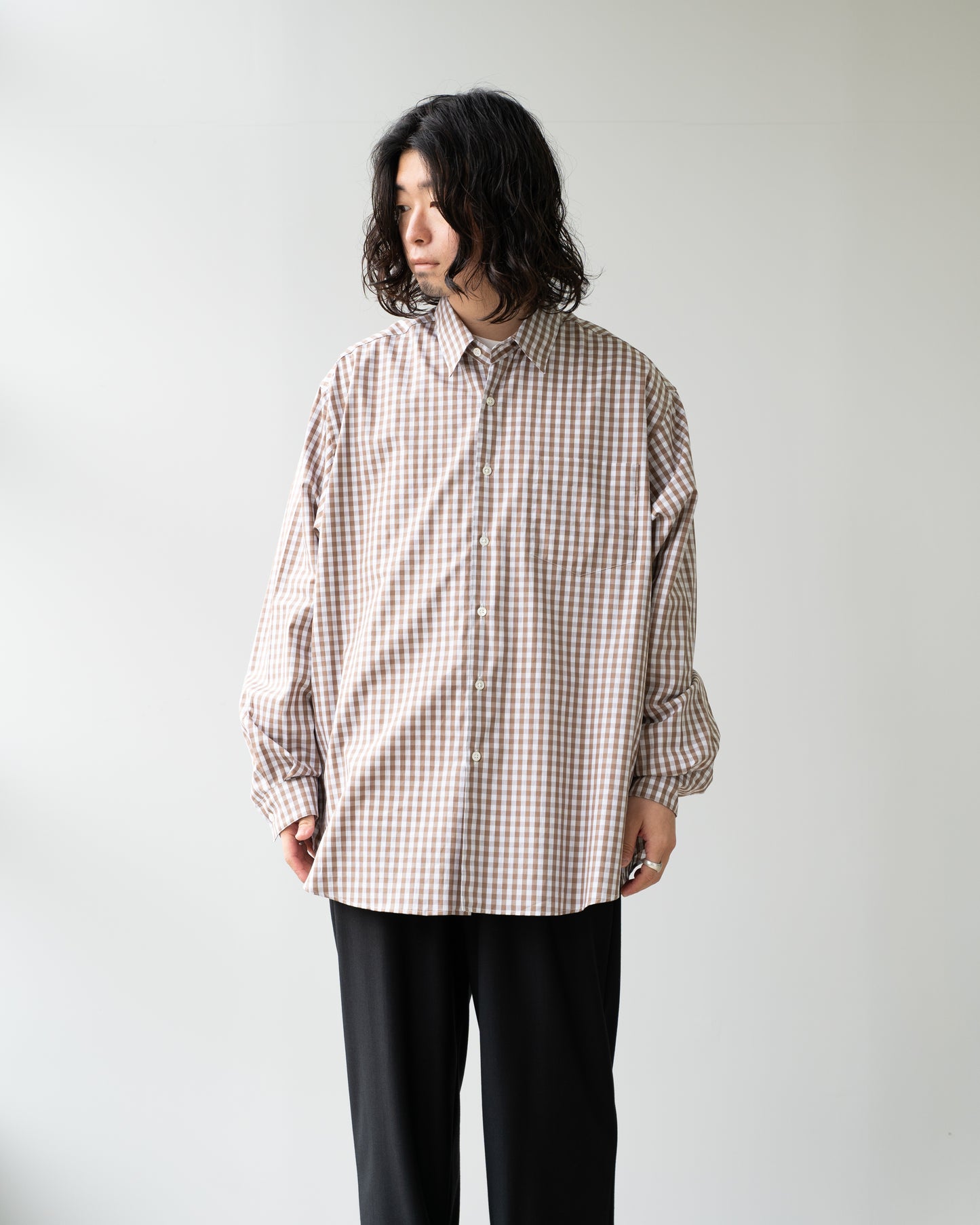 NEW GINGHAM STANDARD SHIRT - BROWN