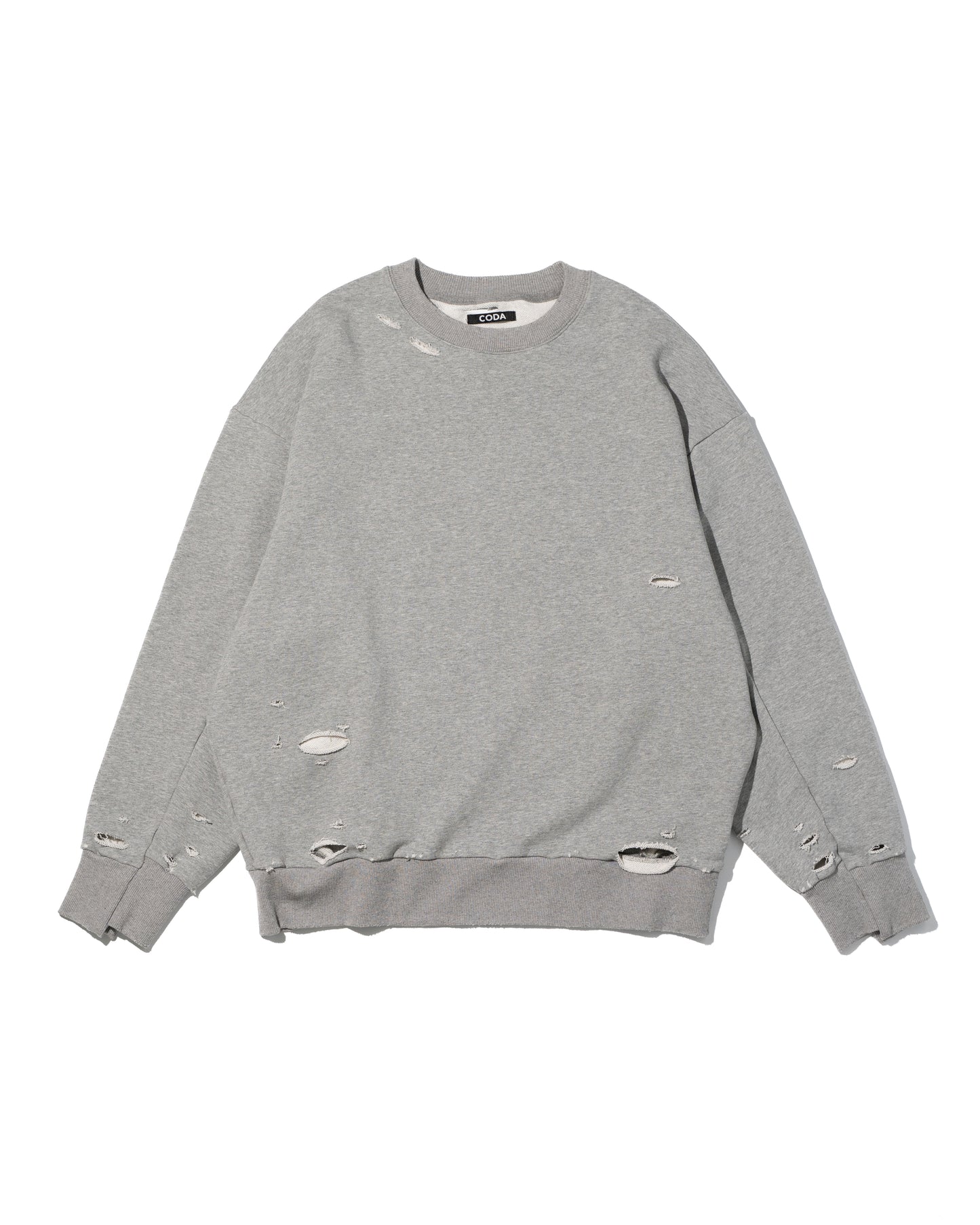 AGING DESTROYED SWEATSHIRT - MELANGE GREY