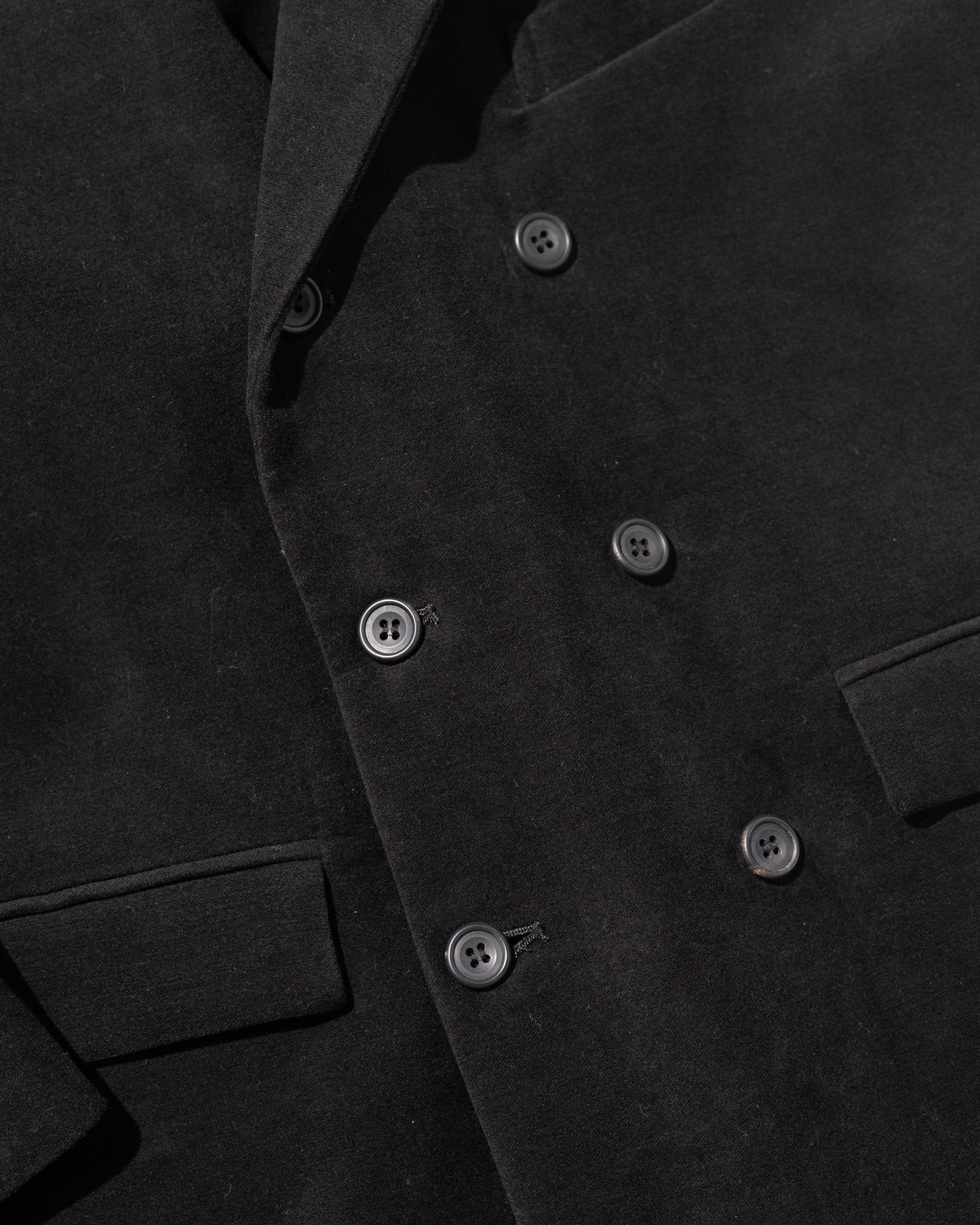 MOLESKIN DOUBLE BREASTED JACKET - BLACK