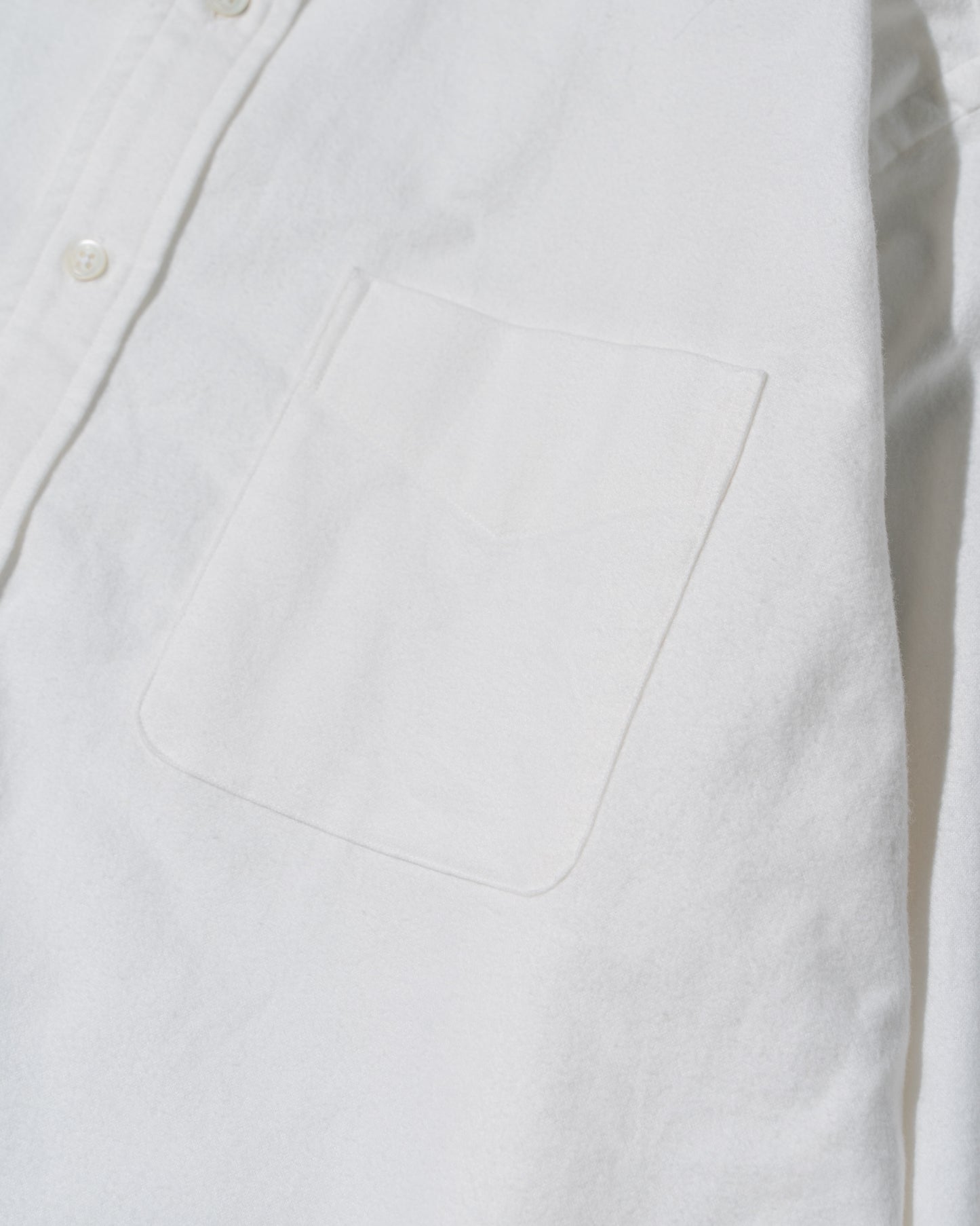 VINTAGE BRUSHED FLANNEL SHIRT - WHITE