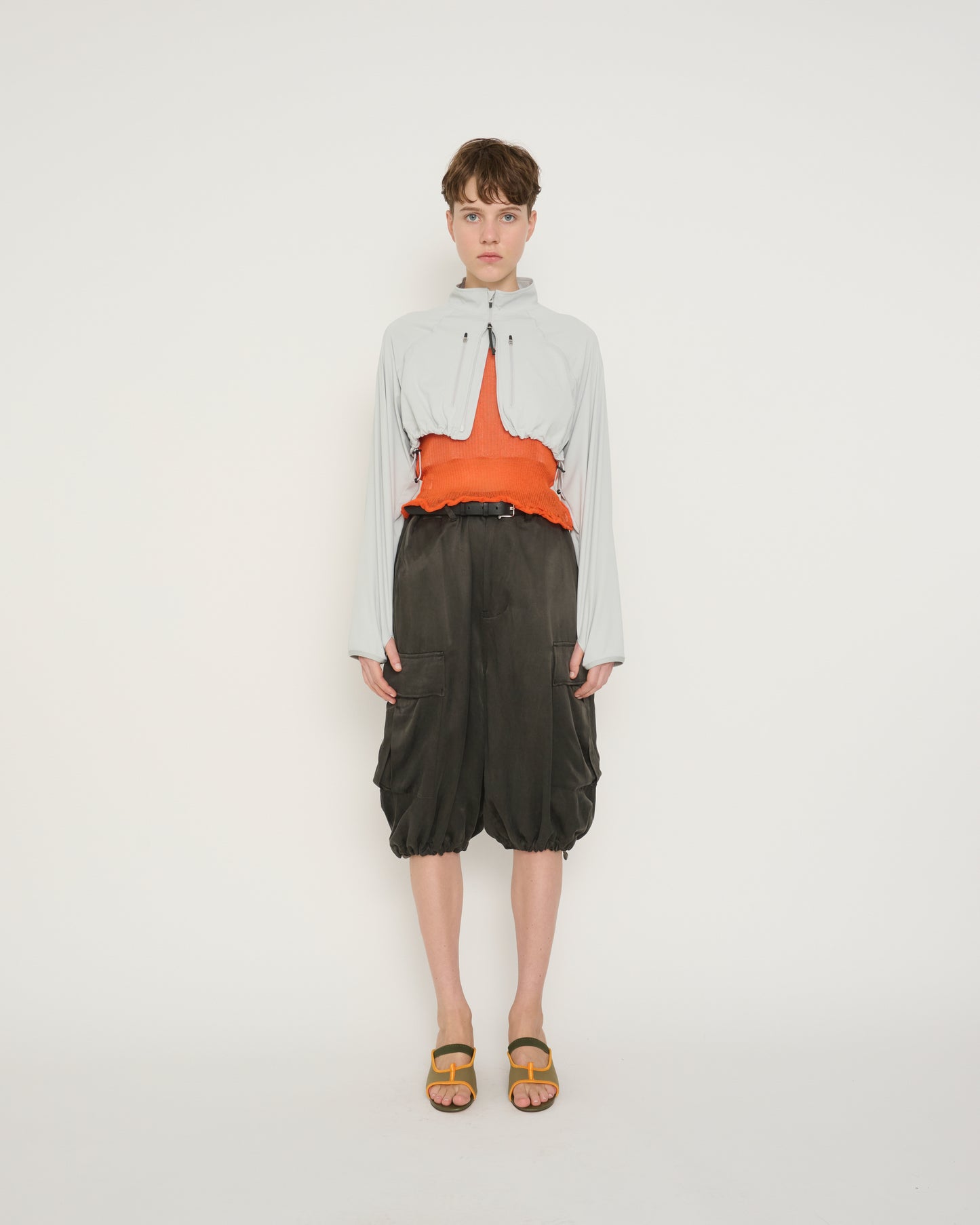 POLYESTER SHORT BLOUSON - CREAM