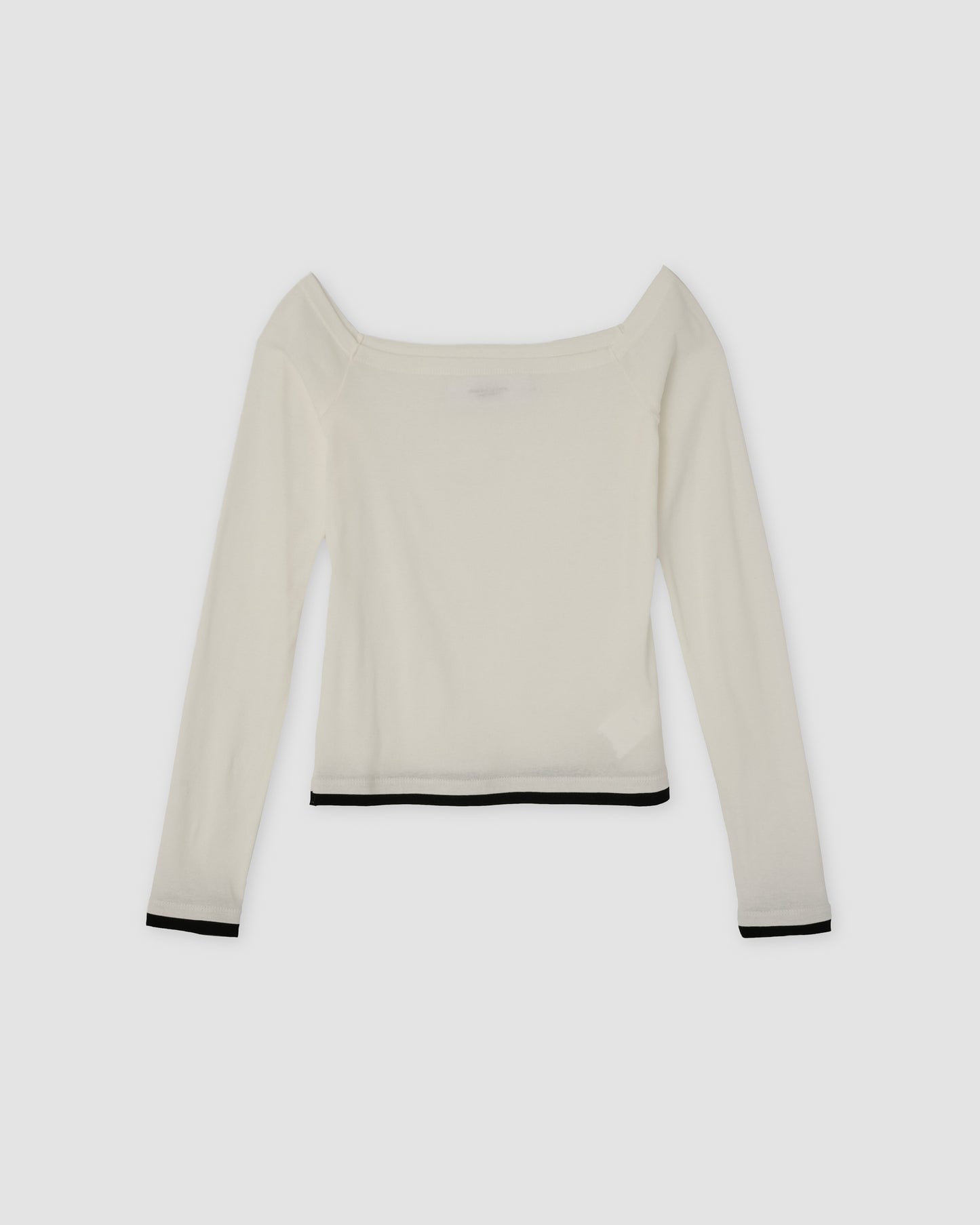 COTTON OFF SHOULDER LAYERED PULLOVER - WHITE