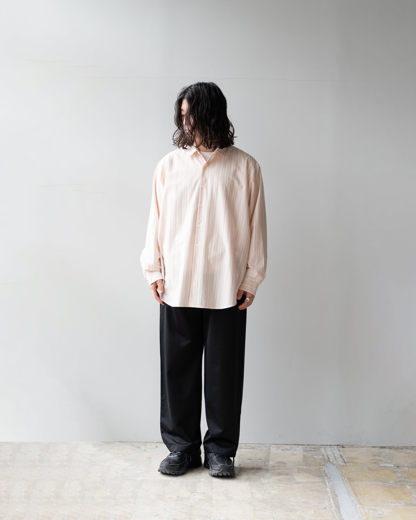 46G ATMOSPHERE STRIPE L/S SHIRT - PINK