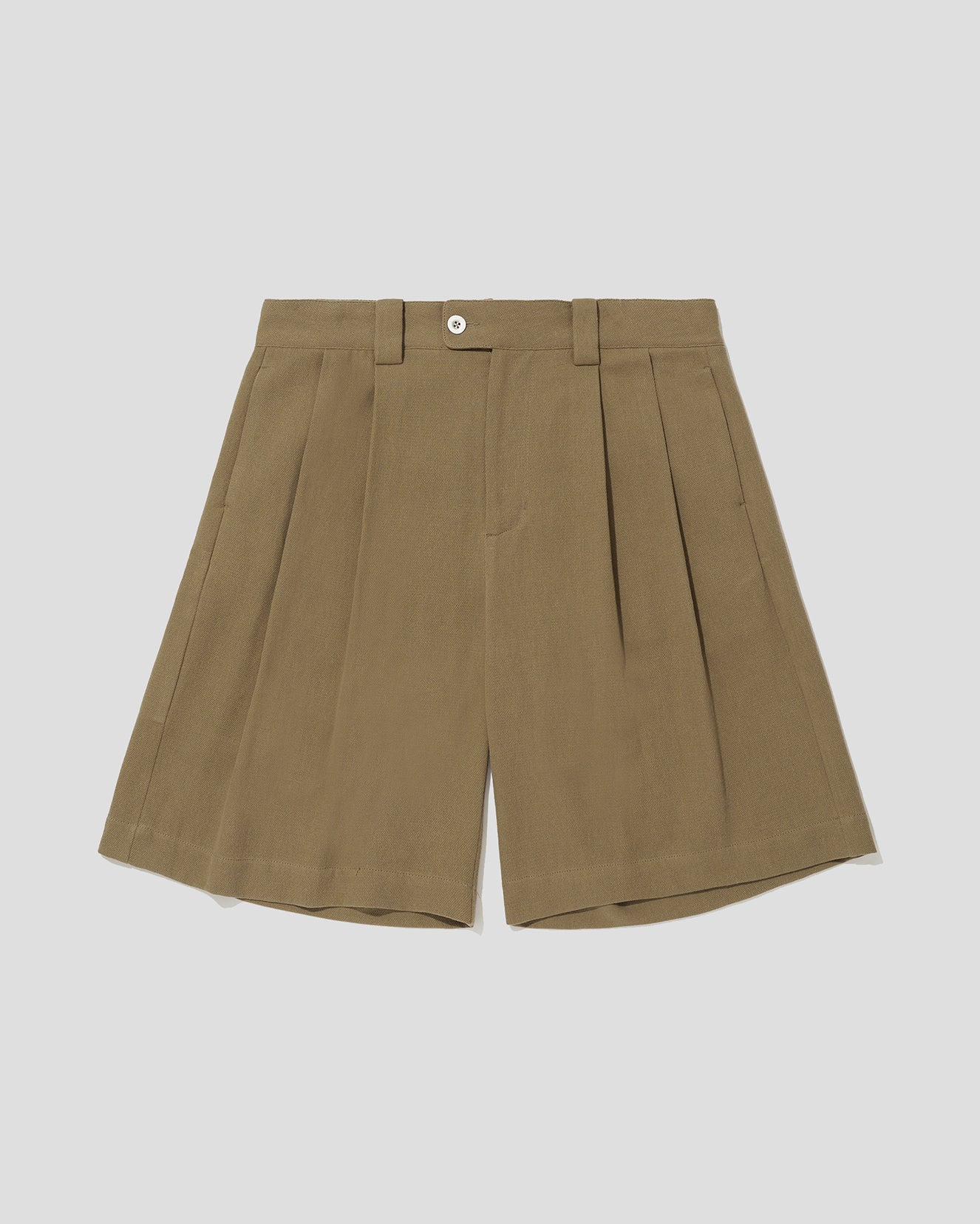 DOBBY COTTON WIDE CROPPED PANTS - CAPPUCCINO