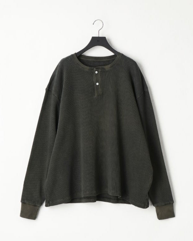 18G GARMENT DYE WAFFLE - CHARCOAL