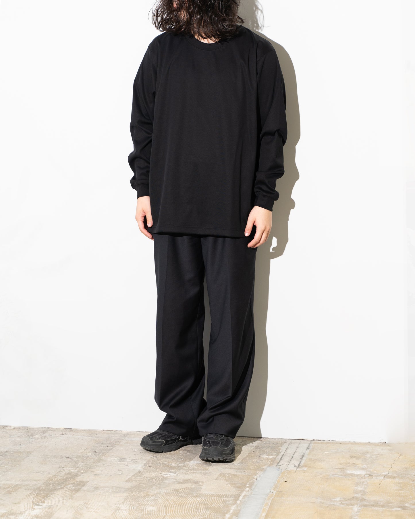 PREMIUM JERSEY LONG SLEEVE SHIRT - BLACK