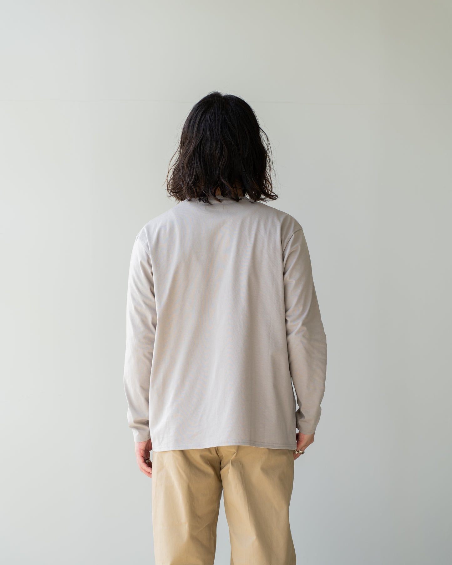 PURE COTTON L/S T-SHIRTS - SMOKE