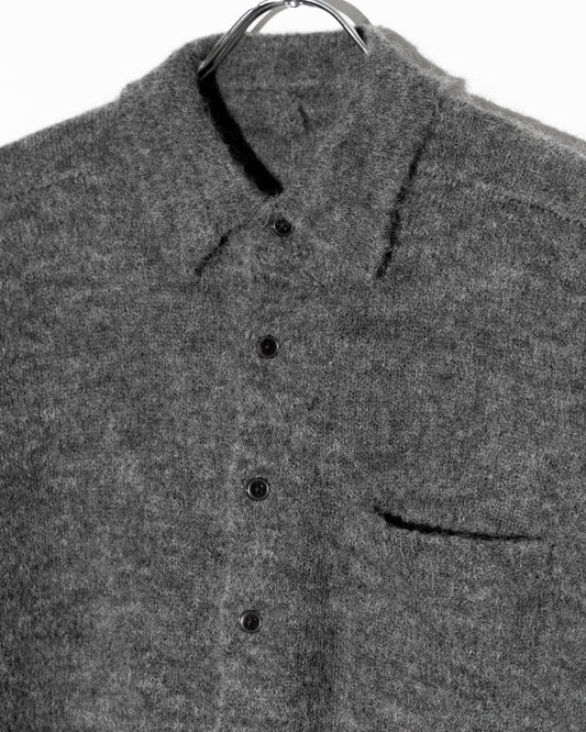 MOHAIR KNIT SHIRT - CHARCOAL