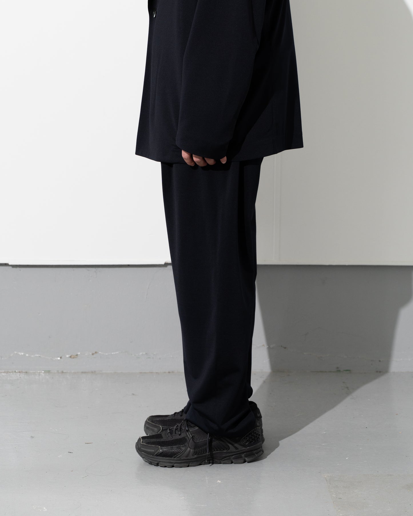 46G SILK BLEND EASY PANTS - BLACK