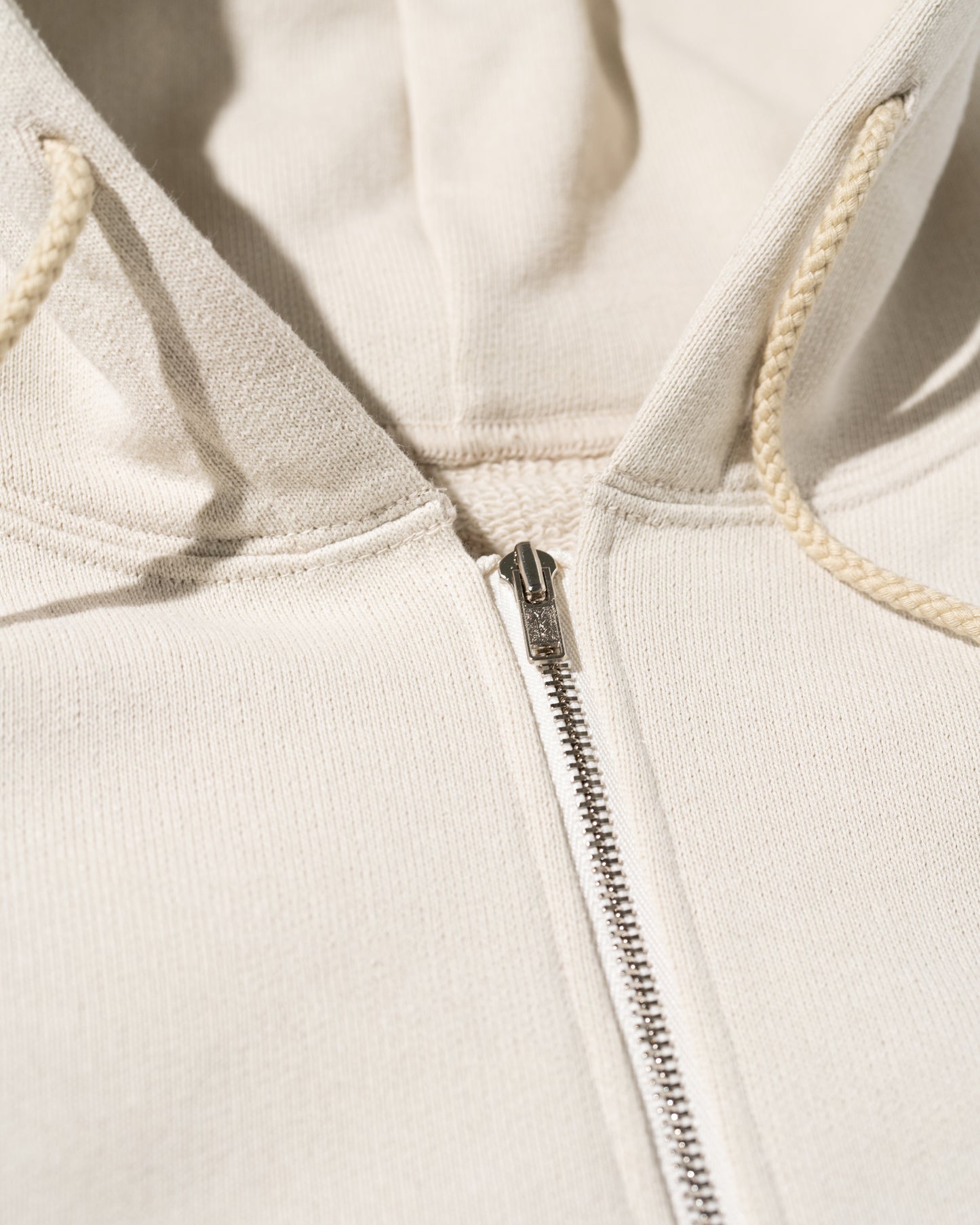 COTTON ZIP UP HOODIE - IVORY