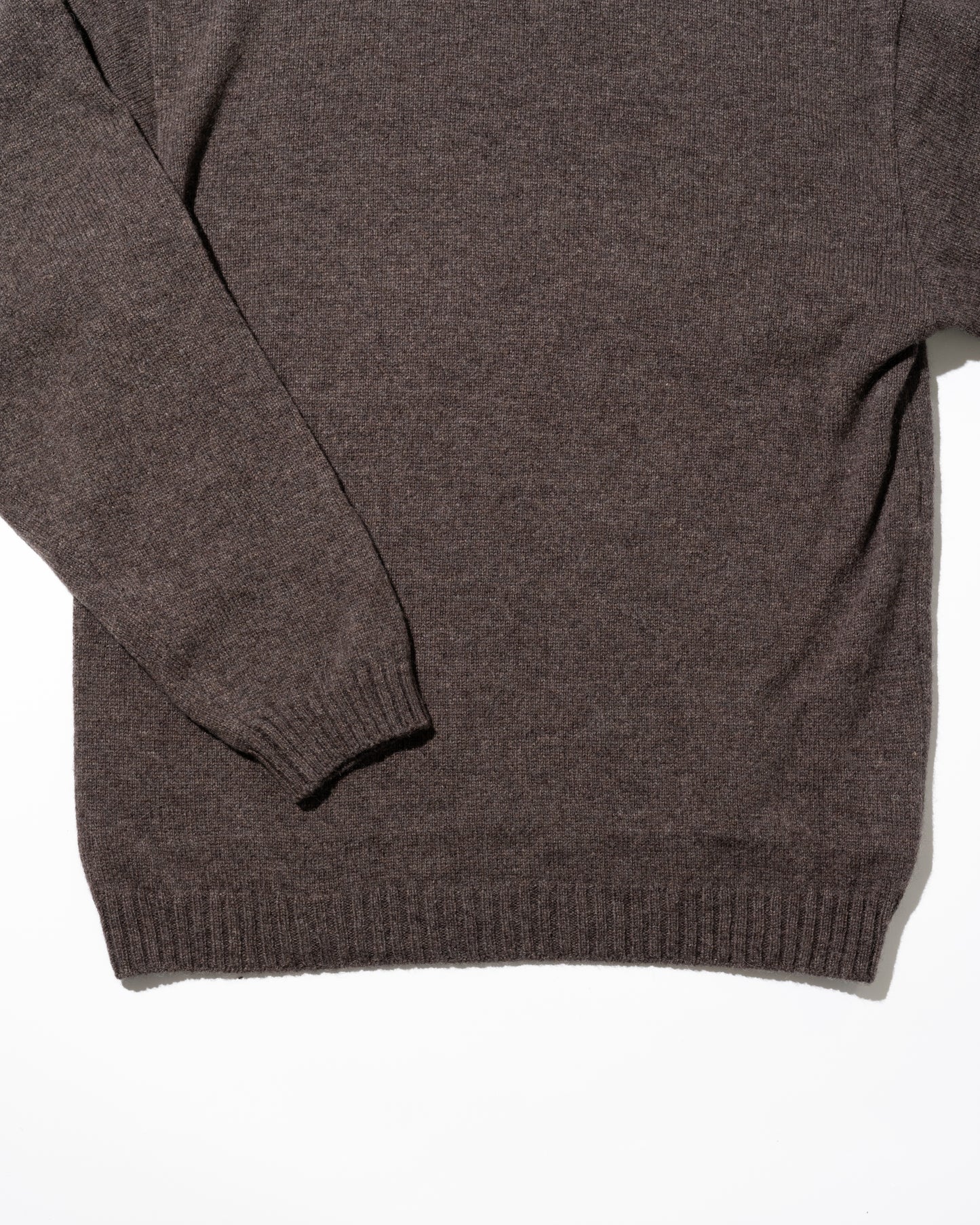 ALPACA POLO COLLAR KNIT SHIRT - BROWN