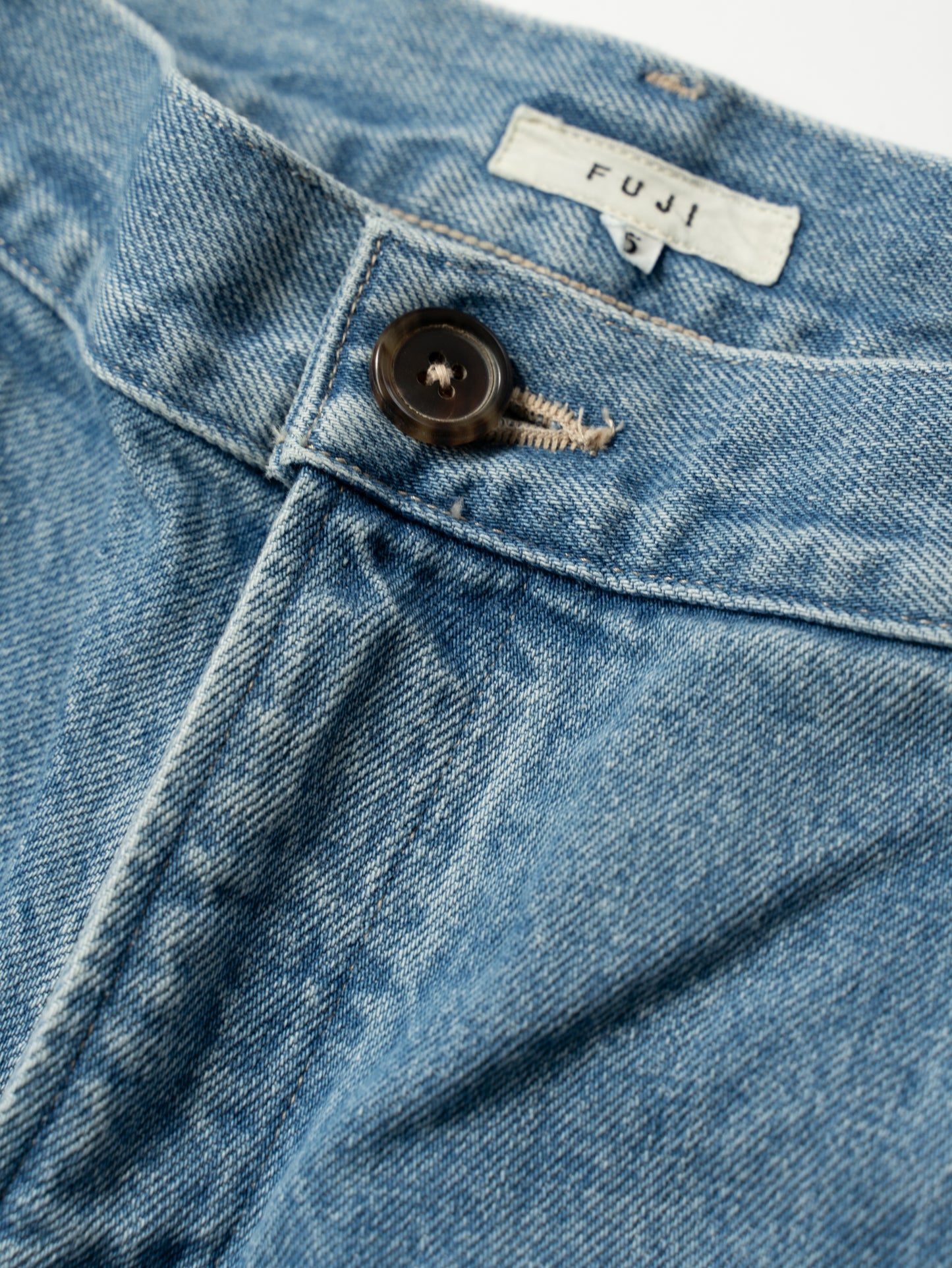 WASH DENIM SLACKS - BLUE