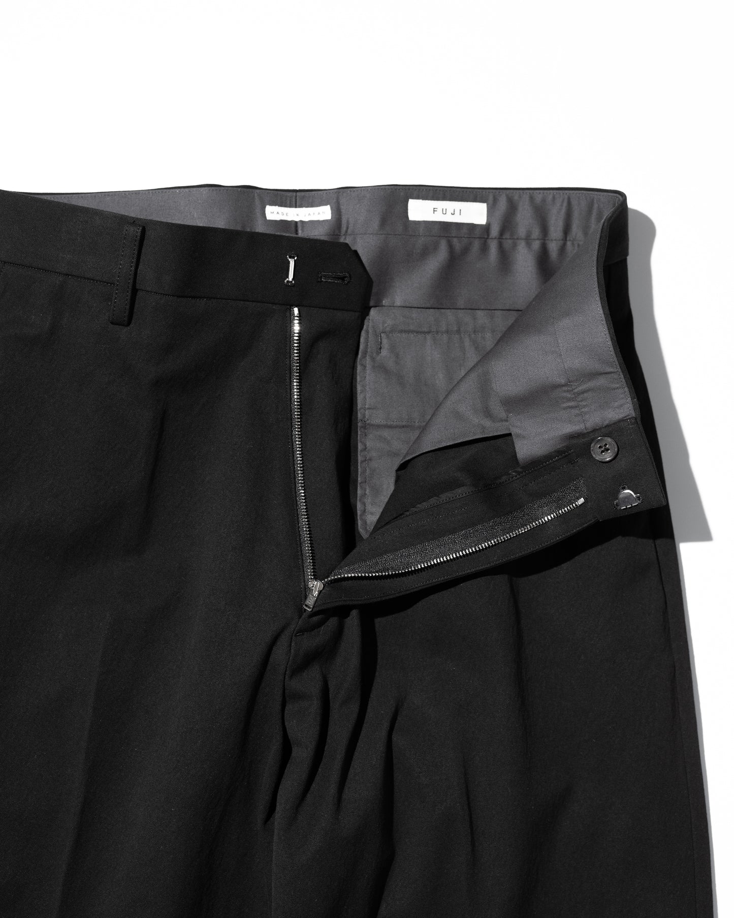 COTTON GABARDINE CHINO TROUSERS - BLACK