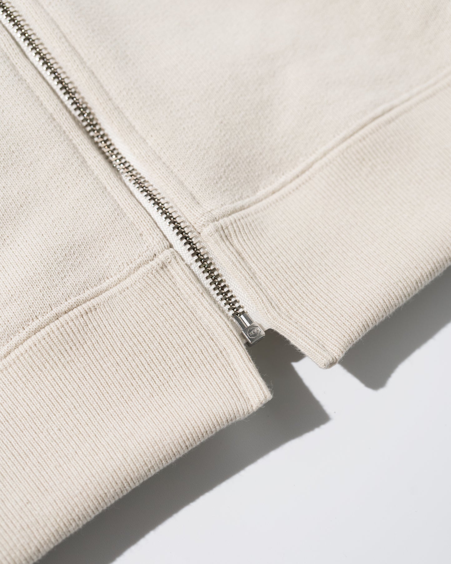 COTTON ZIP UP HOODIE - IVORY