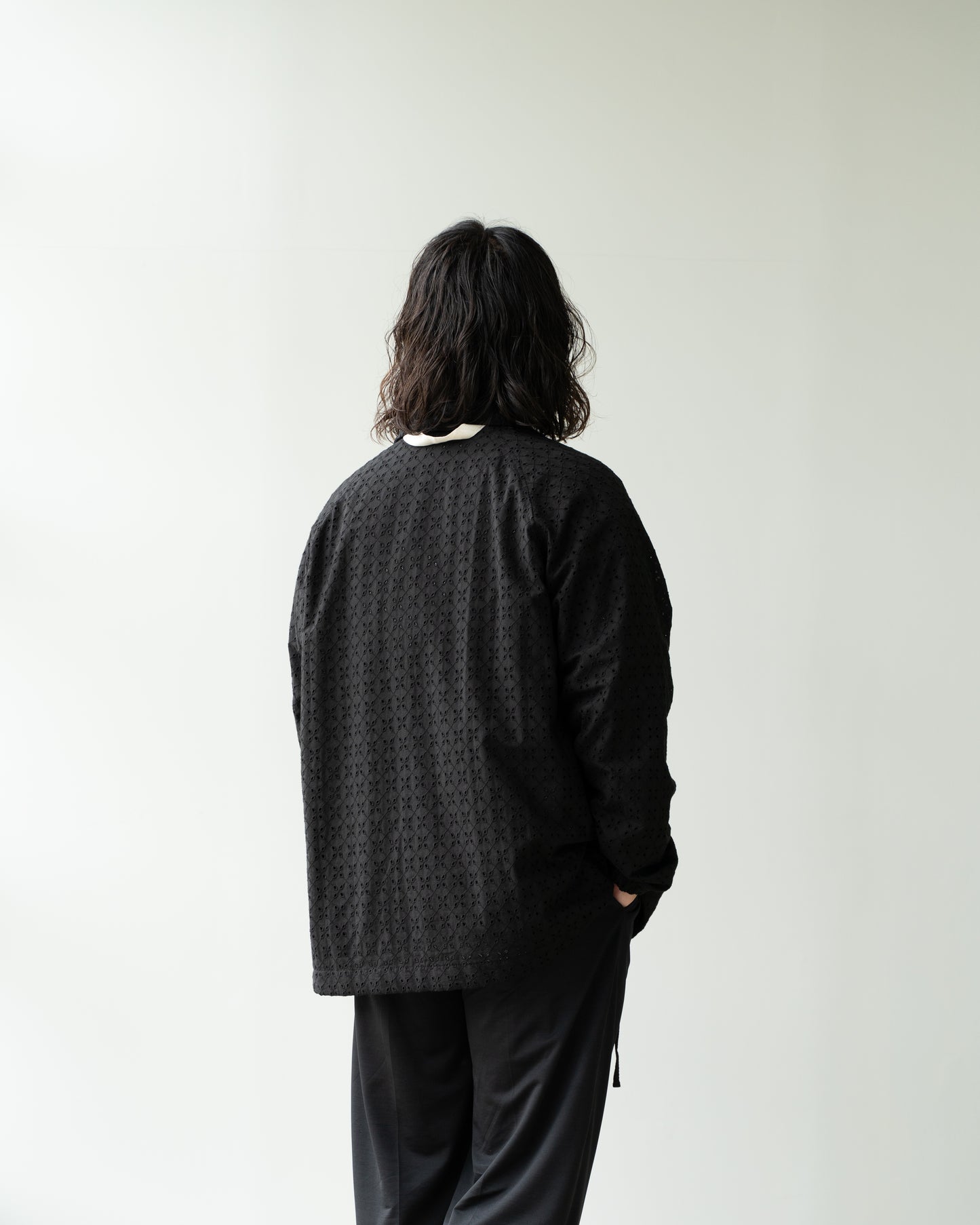 PREMIUM FLOWER RACE COACH JACKET - BLACK