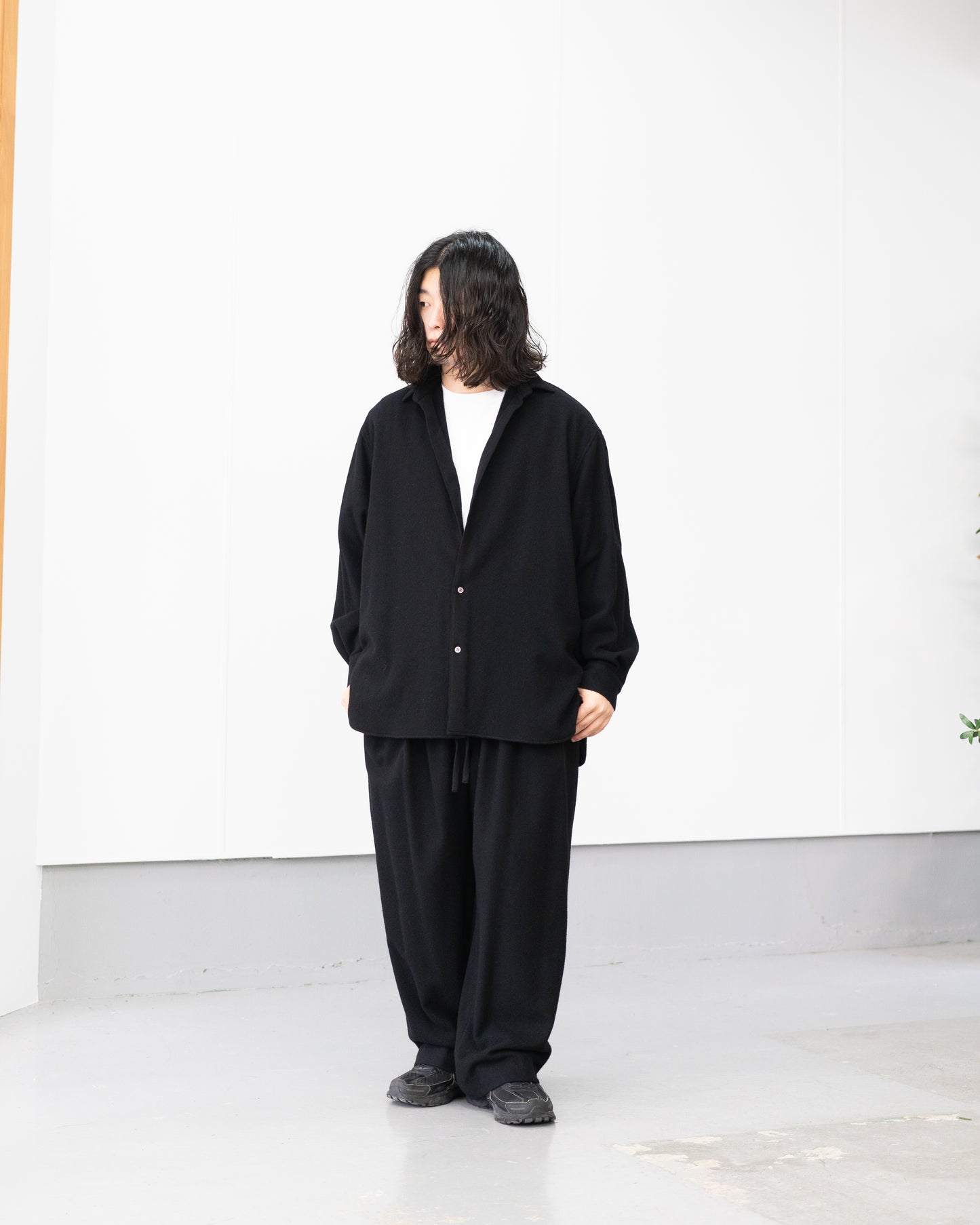 CASHMERE SHIRT JACKET - BLACK