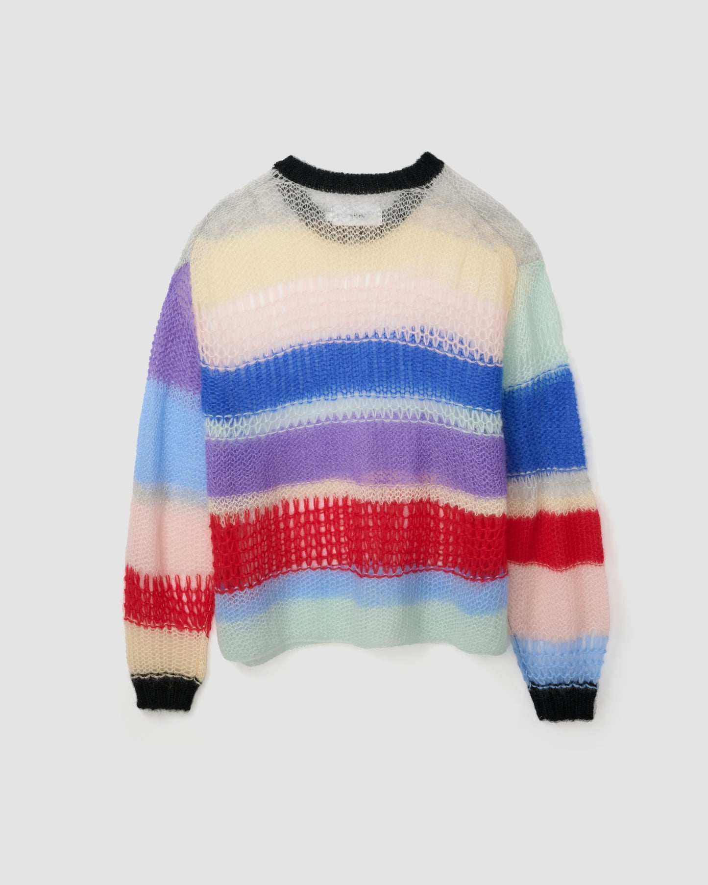 MOHAIR RANDOM BORDER CREW KNIT - RANDOM BORDER