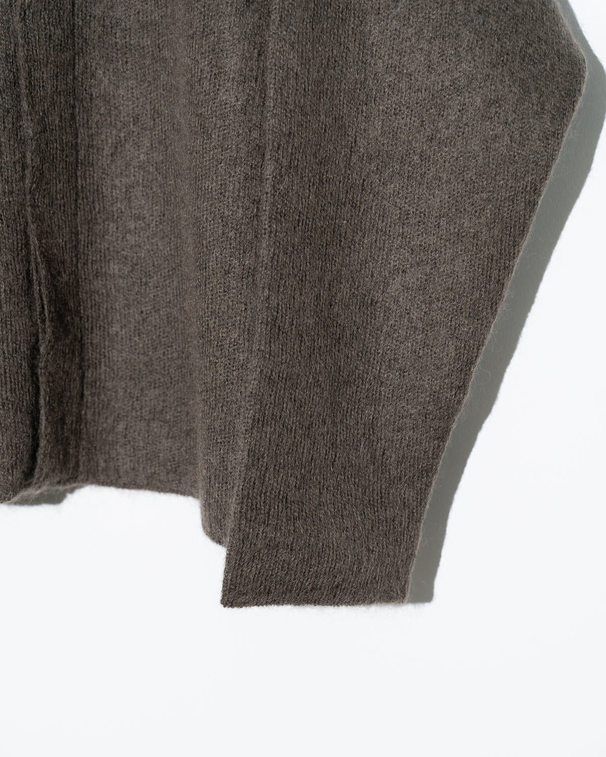 KID MOHAIR KNIT SHIRTS - BROWN