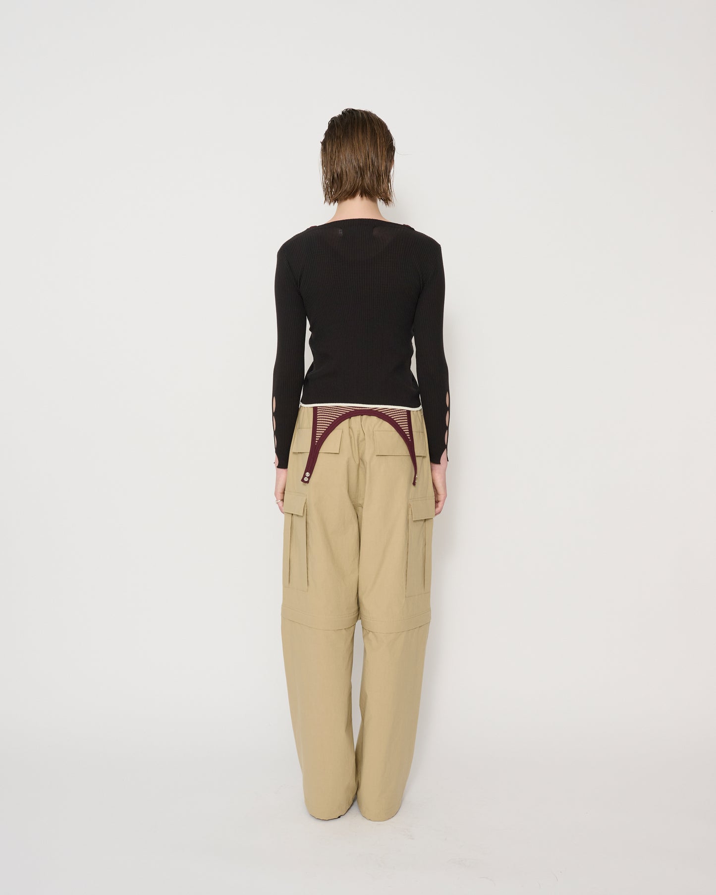 16G RIB CASHECOUR CARDIGAN - D.BROWN